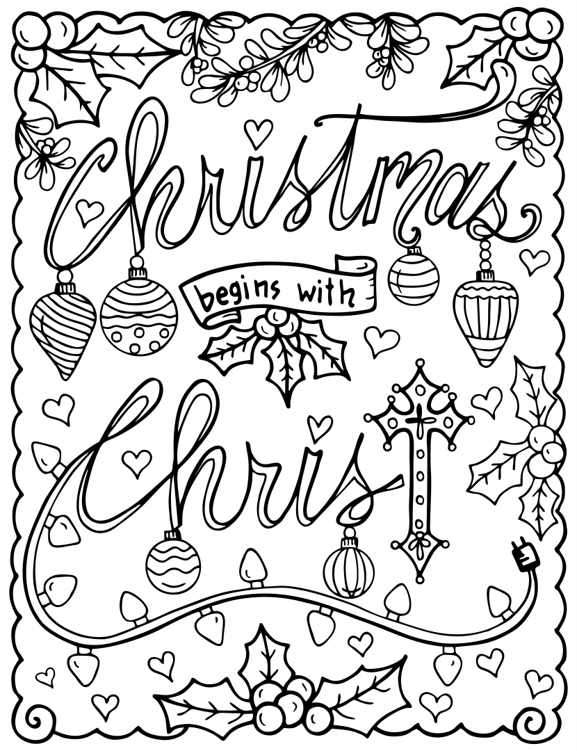 Religious Christmas Cards To Color - 10 Free PDF Printables | Printablee