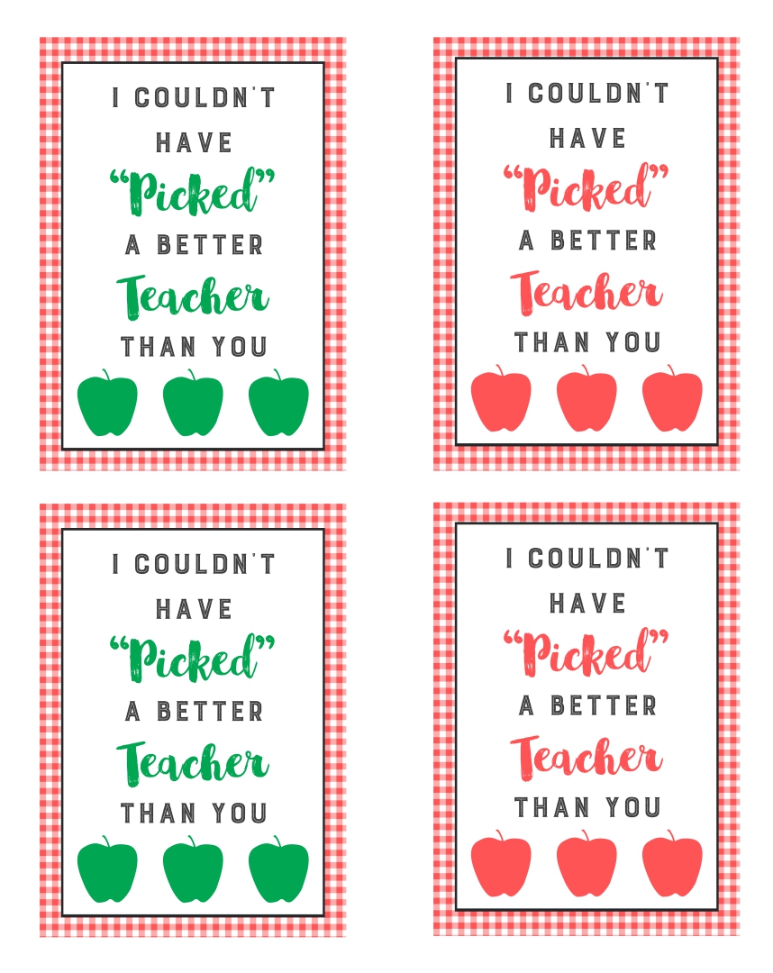 Christmas Tag Teacher Appreciation Gift 7 Free PDF Printables