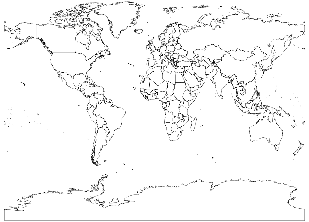 world map outline countries free