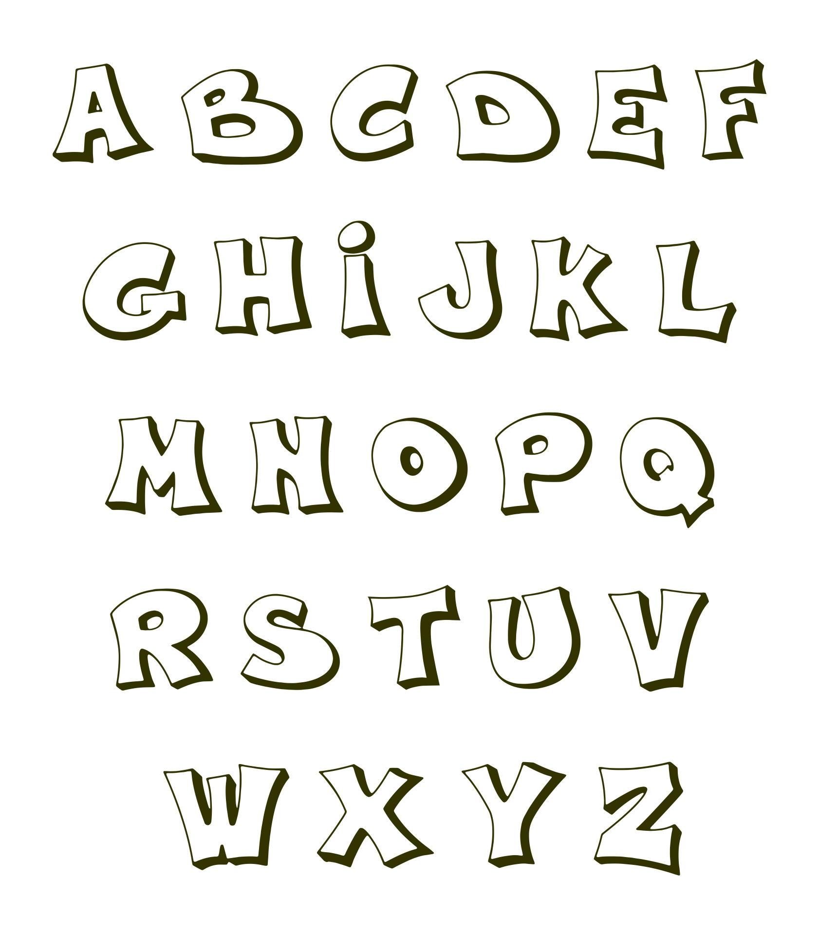 bubble letters numbers cursive fonts