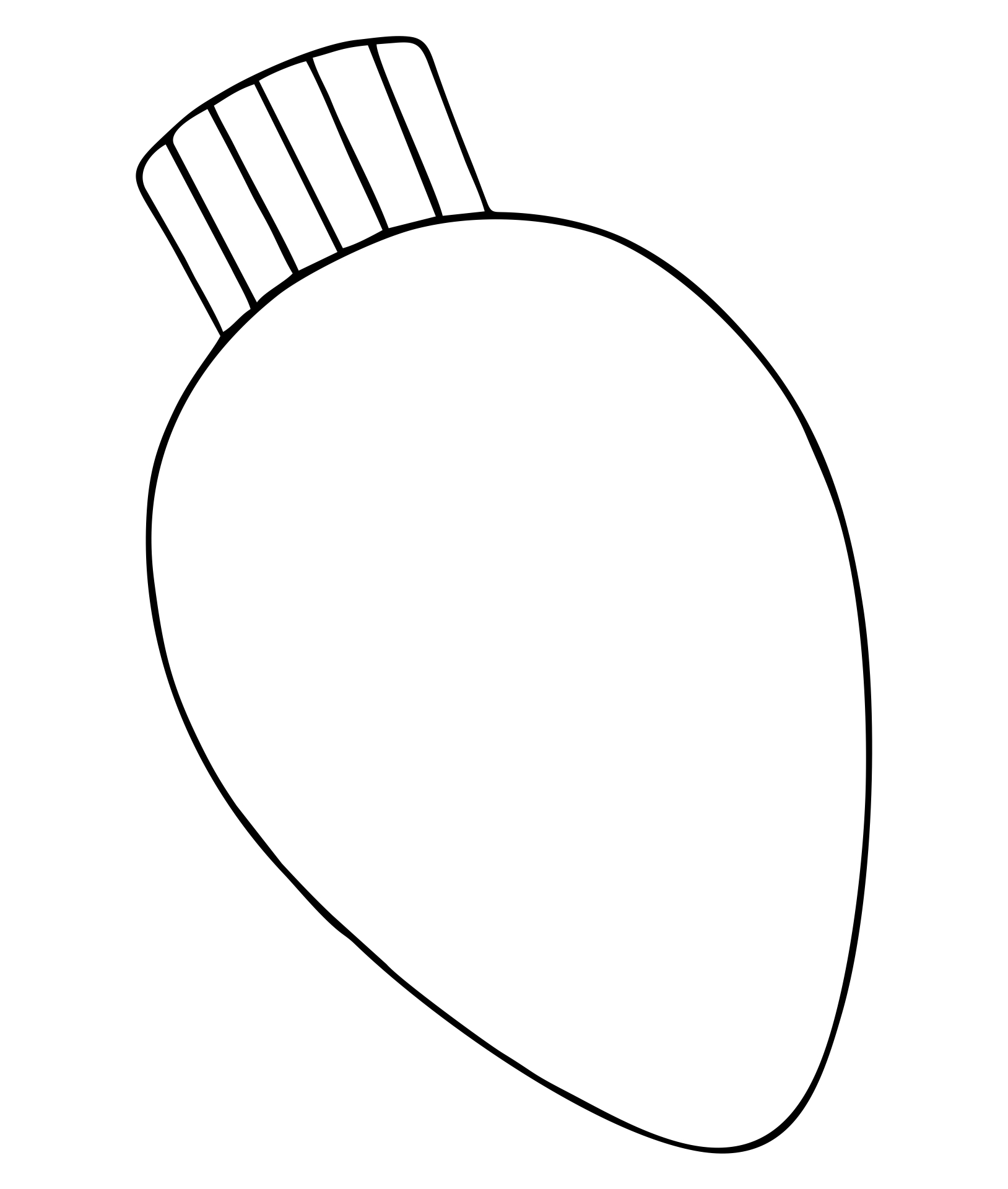 Christmas Light Bulb Outline Clip Art