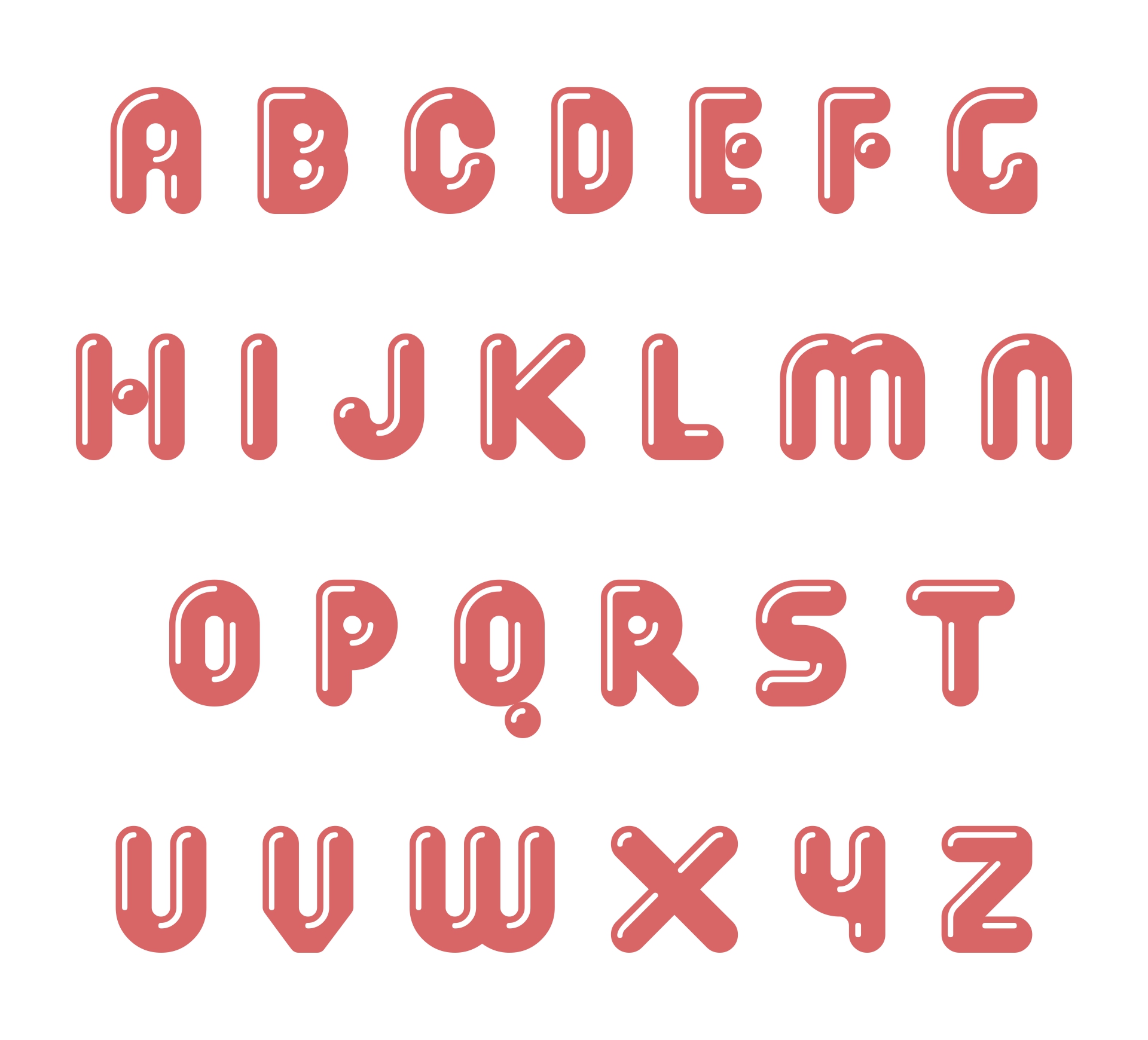 fun bubble fonts alphabet