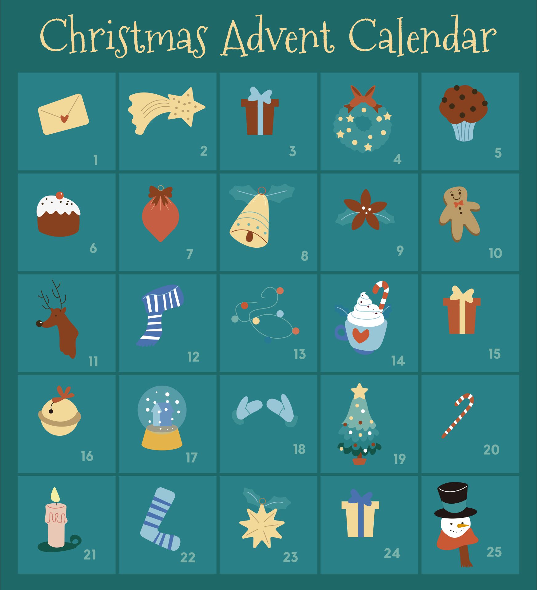 Christmas Calendar Numbers 15 Free PDF Printables Printablee