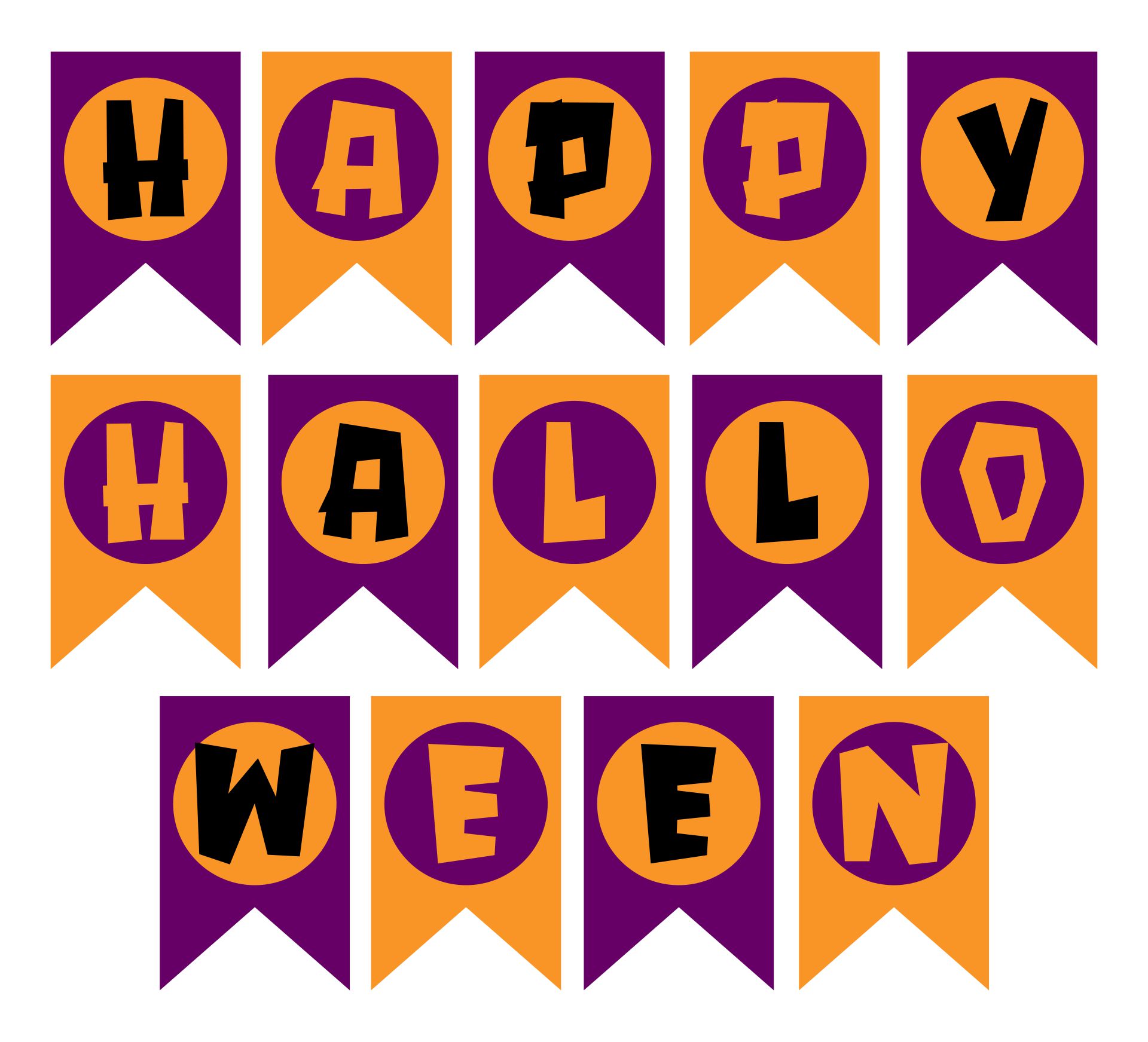 Happy Halloween Banner - 15 Free PDF Printables  Printablee