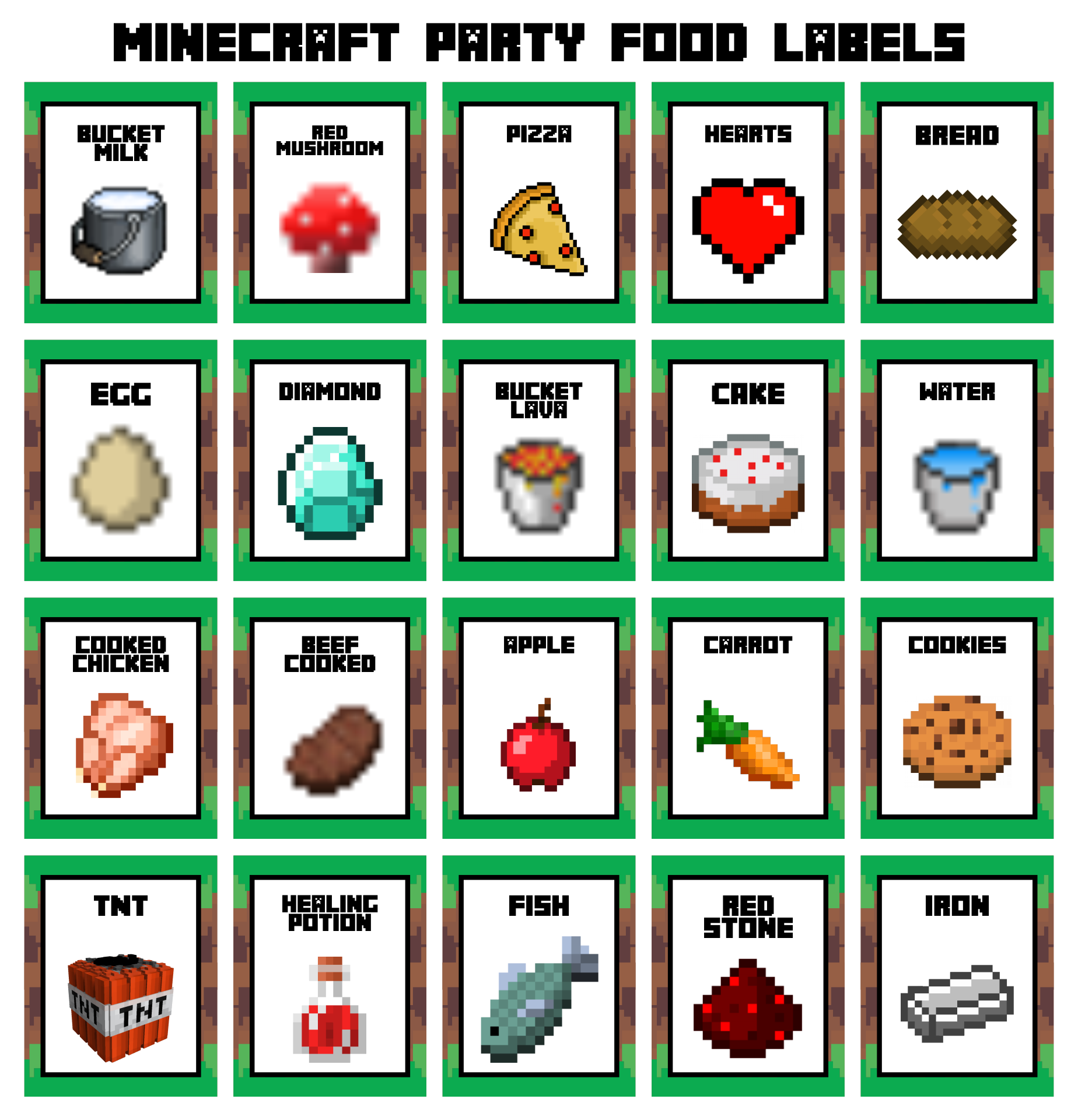 Minecraft Labels For Items