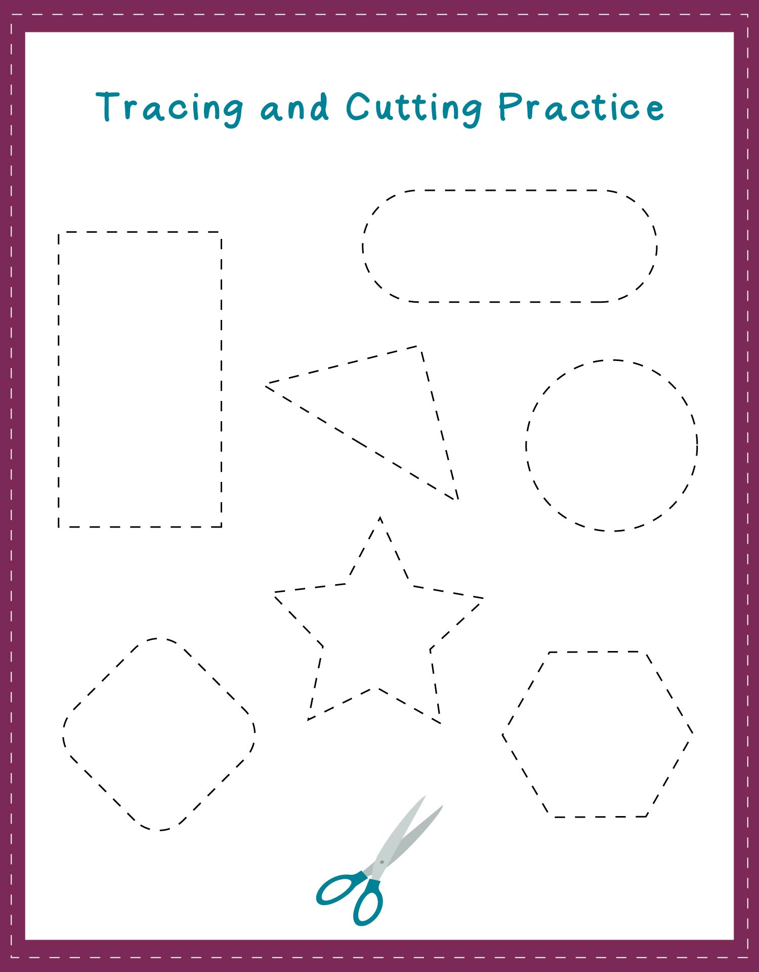 Cutting & Tracing Printable Worksheets