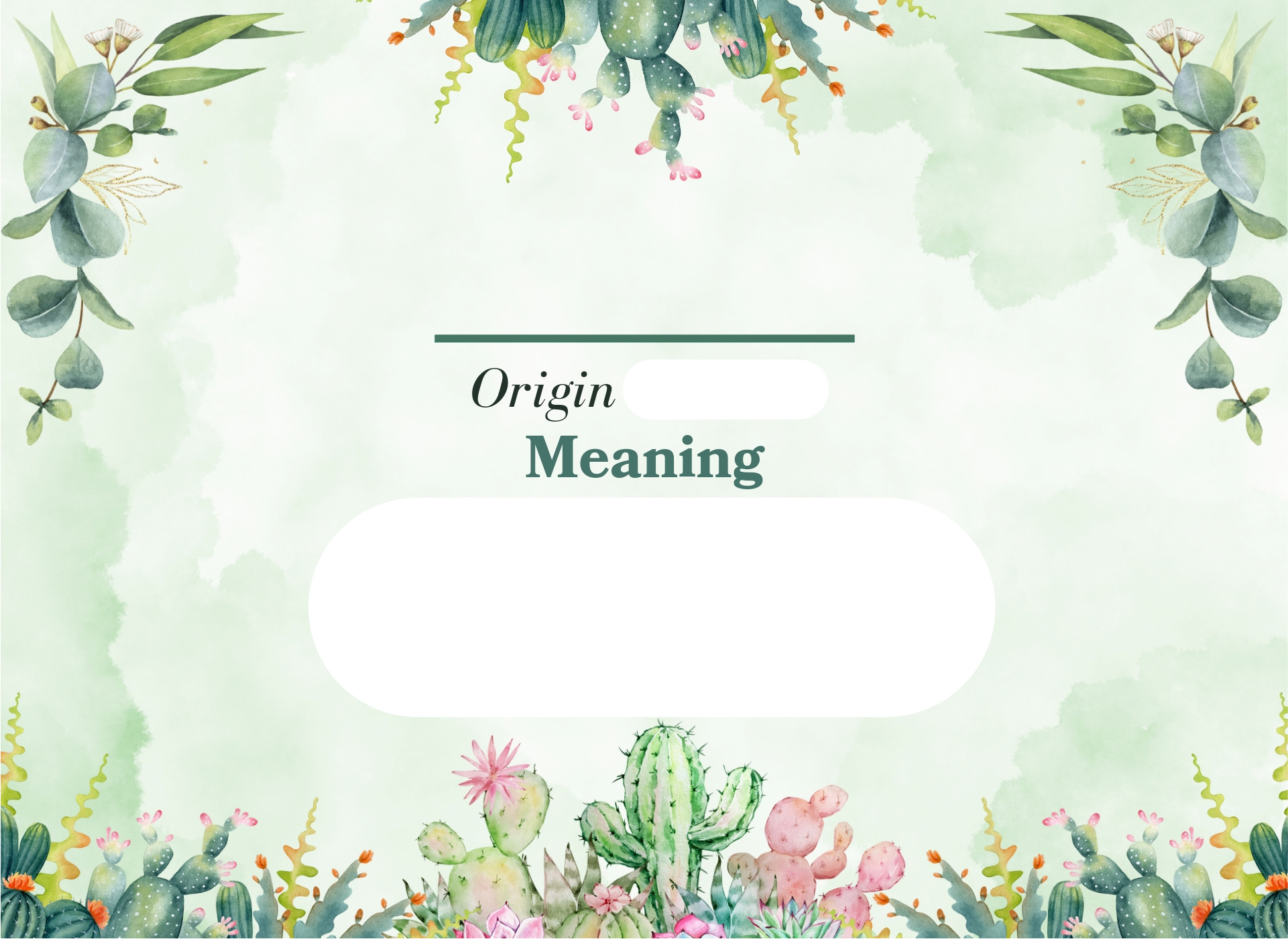 Name Meanings Certificate  Printable