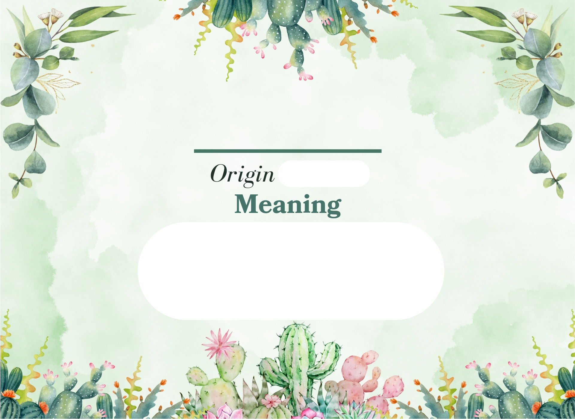 Name Meanings Certificate