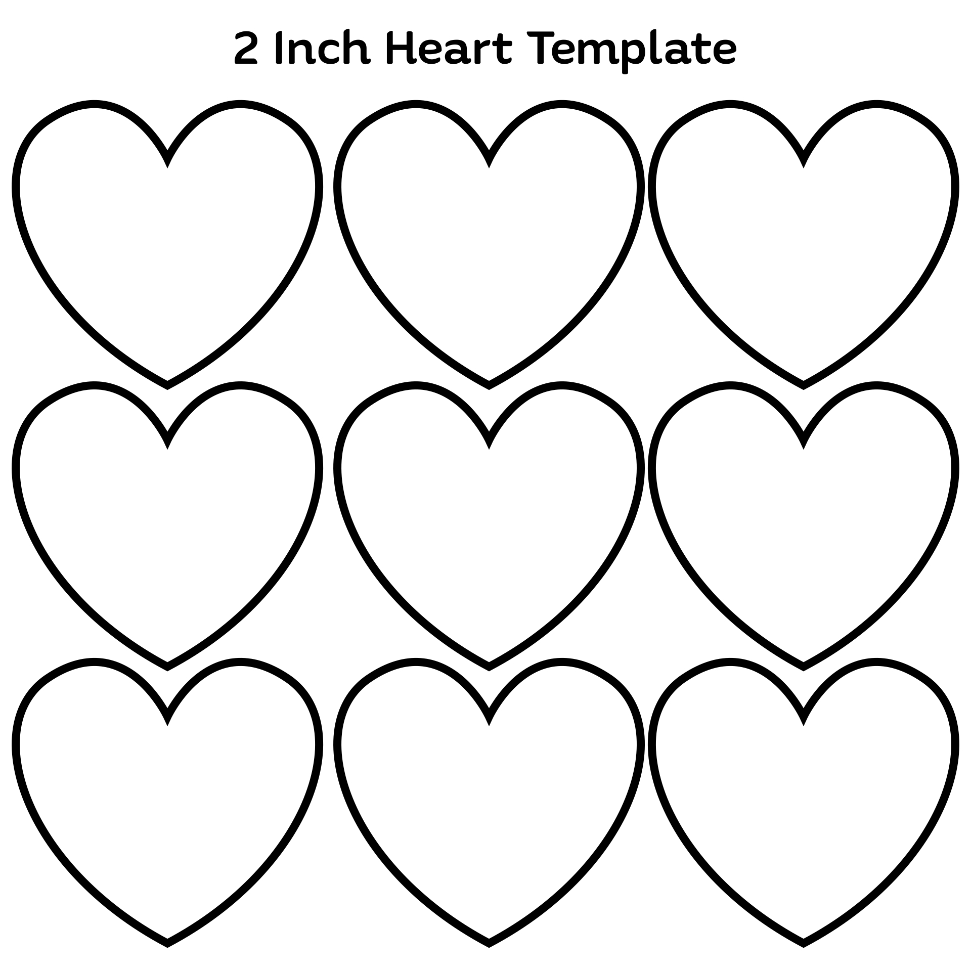 2 Inch Heart Template Printable