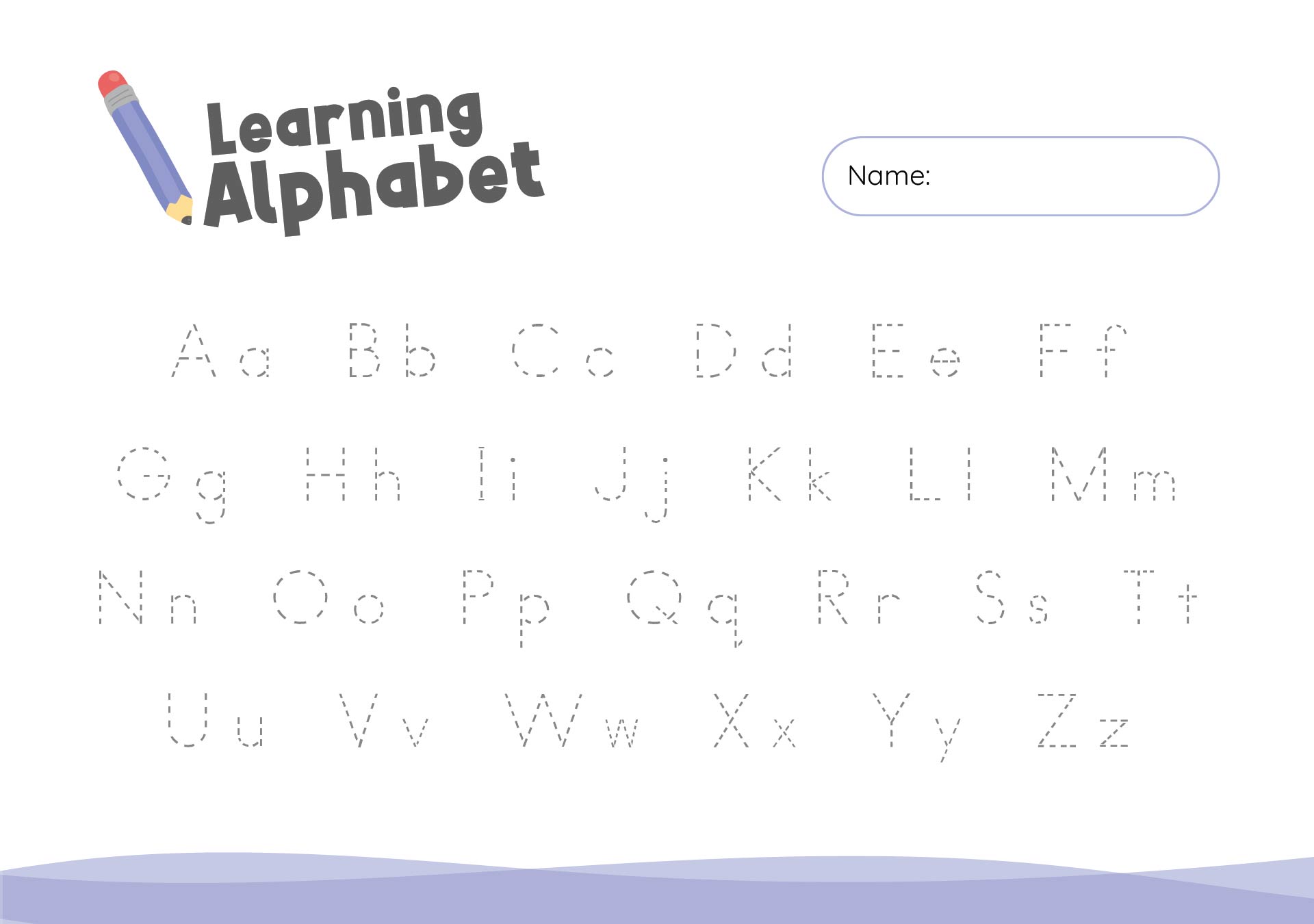 Printable Alphabet Tracing Worksheets