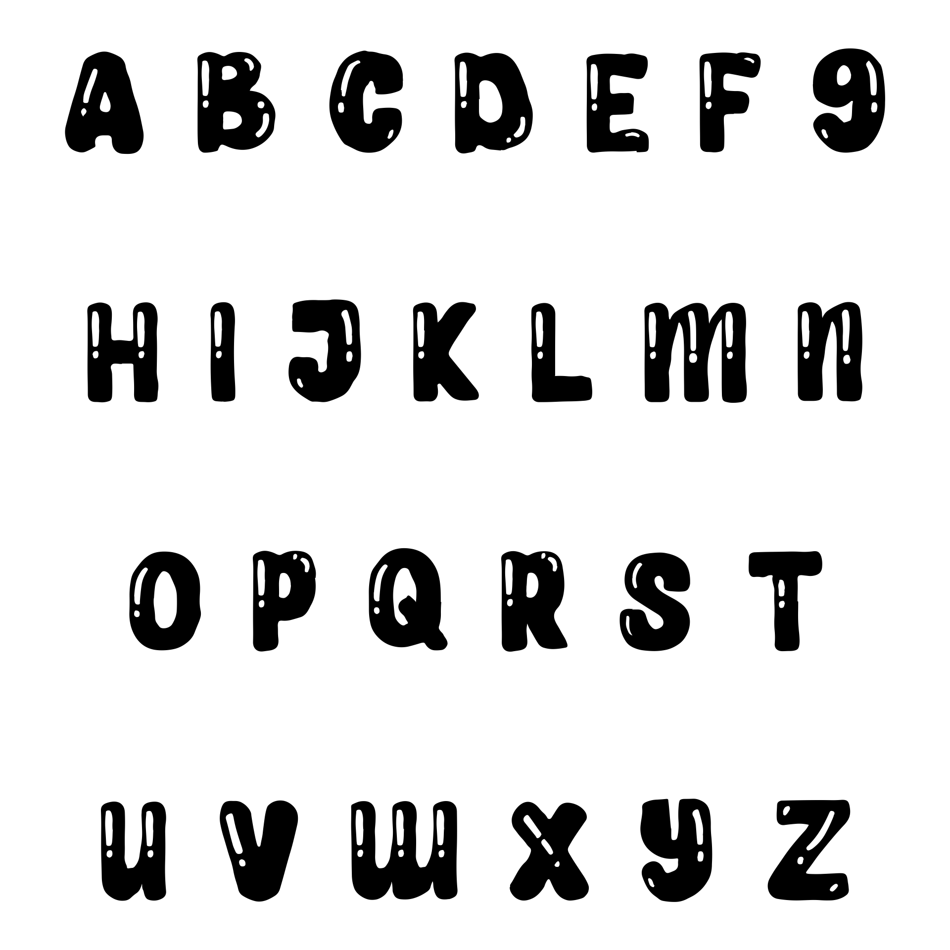 font bubble letters numbers