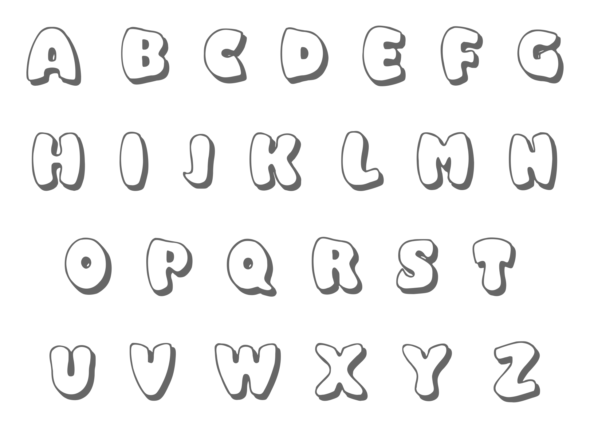 9 best cute printable bubble letters printableecom
