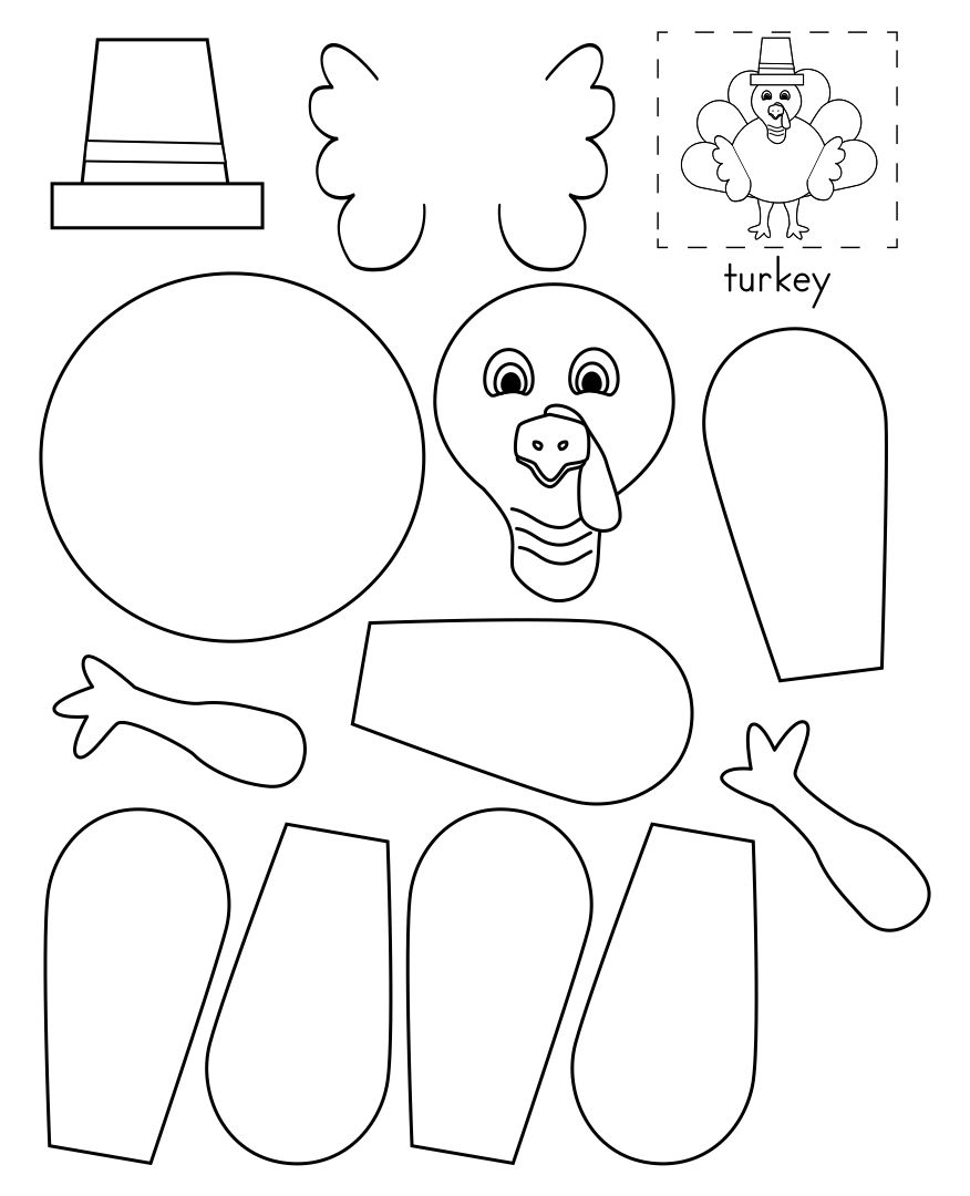 Thanksgiving Turkey Cutouts - 10 Free PDF Printables | Printablee