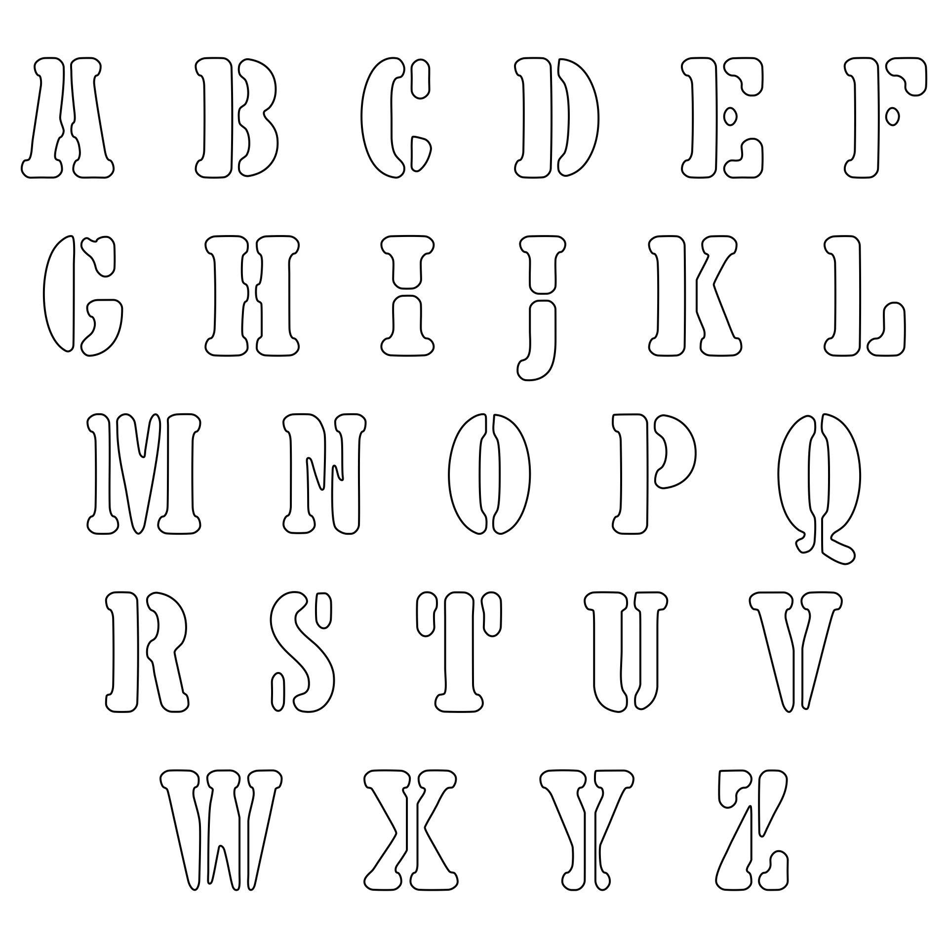 bubble-letter-stencils
