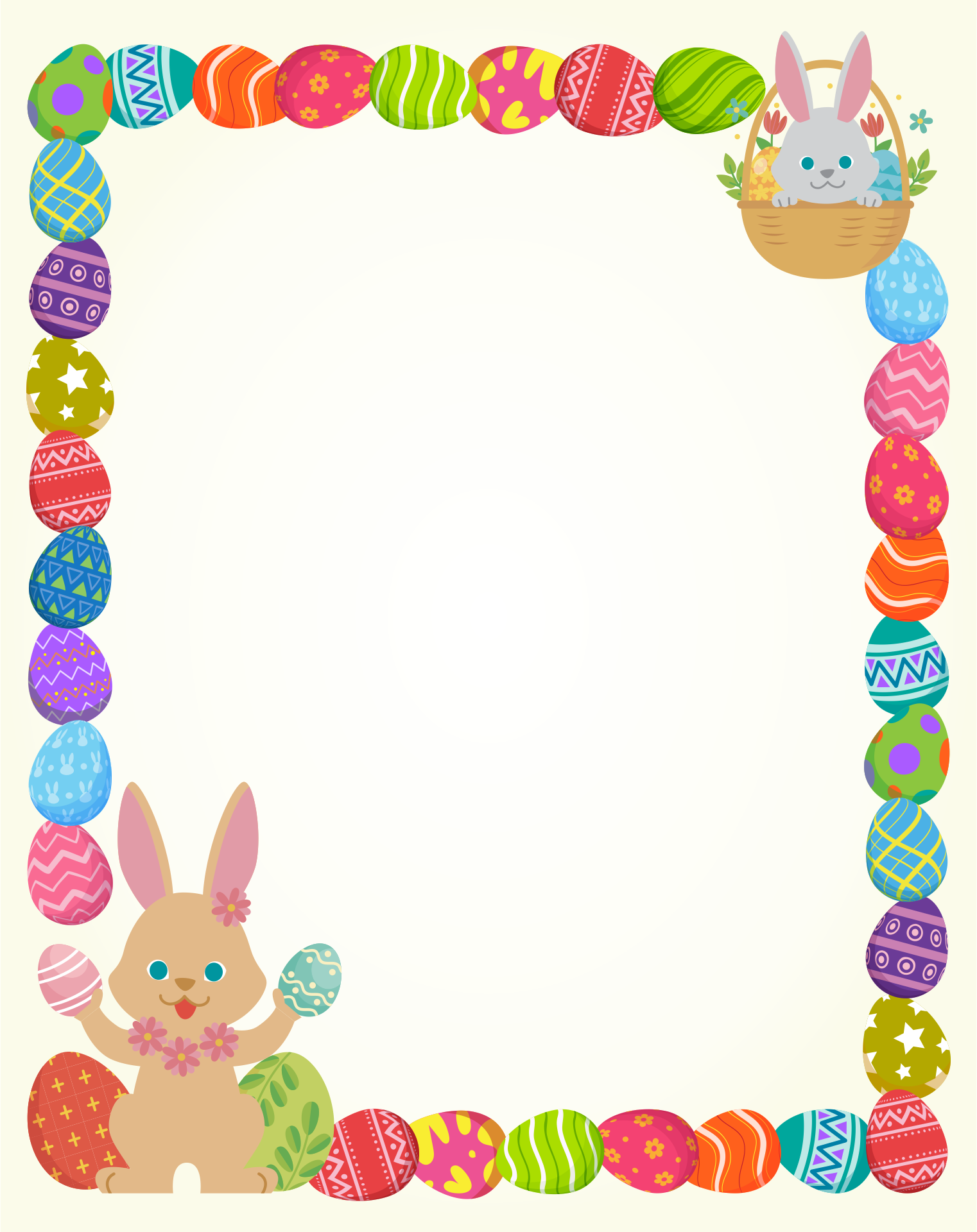 10 Best Free Printables Easter Bunny Borders PDF For Free At Printablee