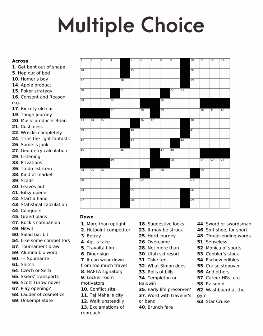 Best Free Printable Crossword Puzzles