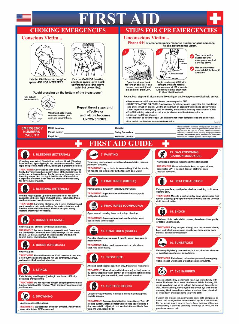 6 Best Free Printable First Aid Chart Printablee Com In 2021 - Vrogue
