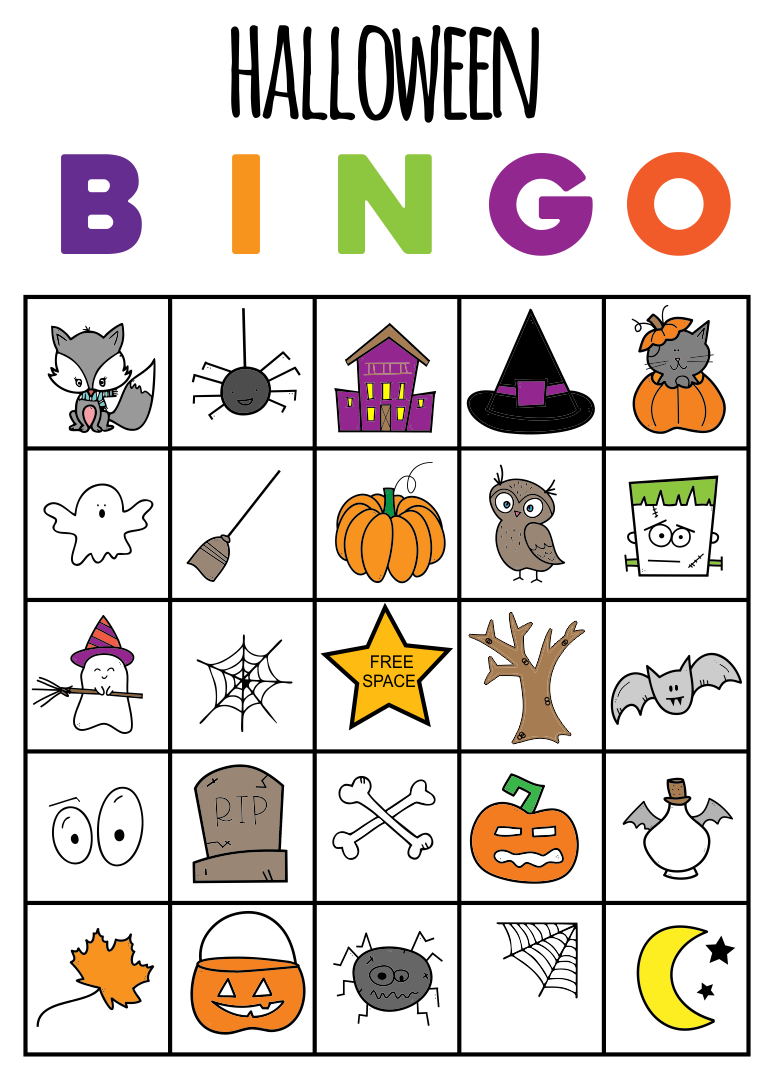 Free Printable Halloween Bingo Cards Class Set