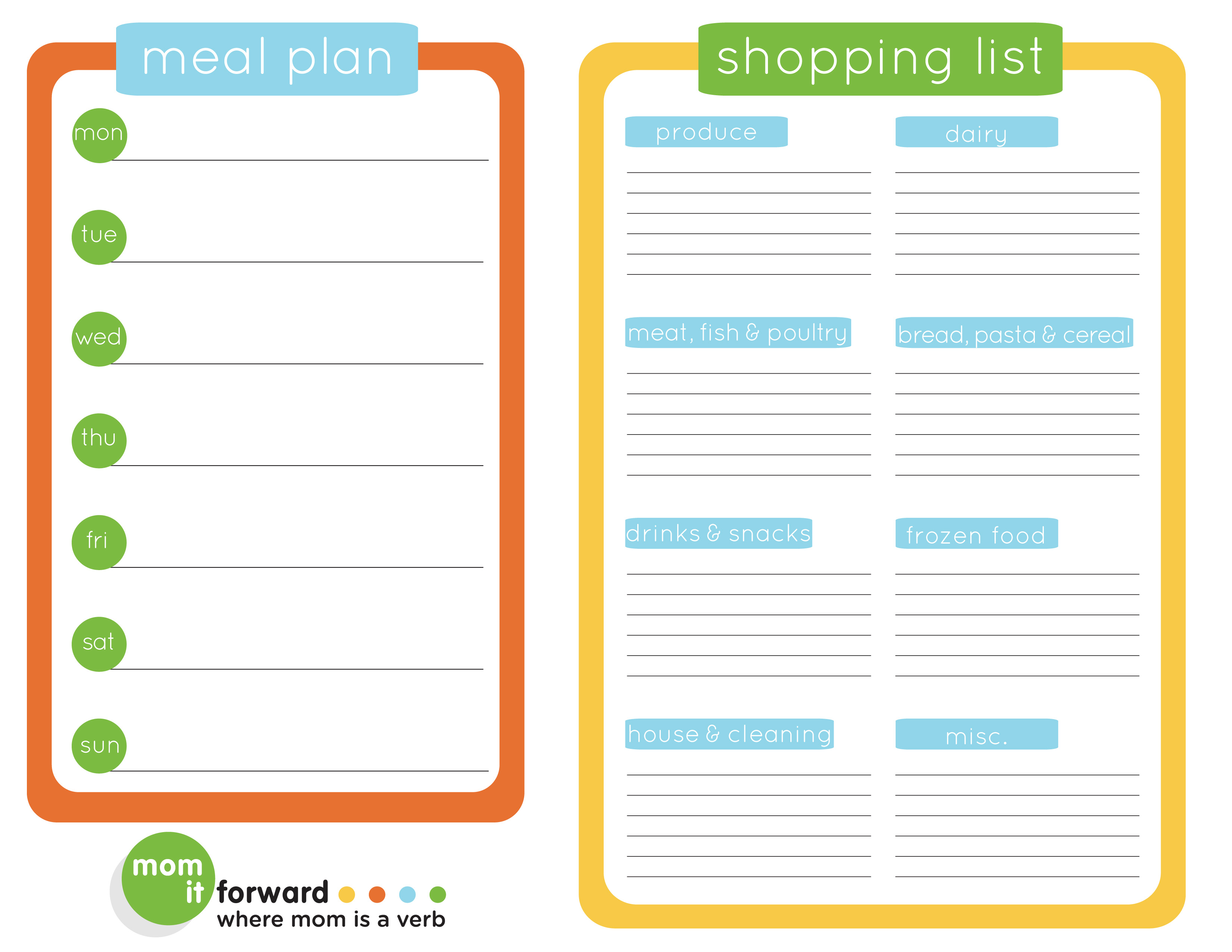 Printable Meal Planner Template