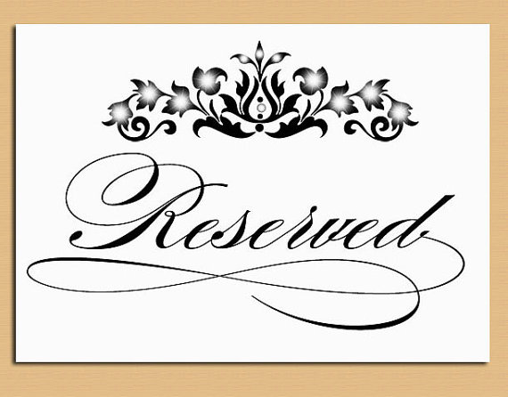 Printable Reserved Table Signs