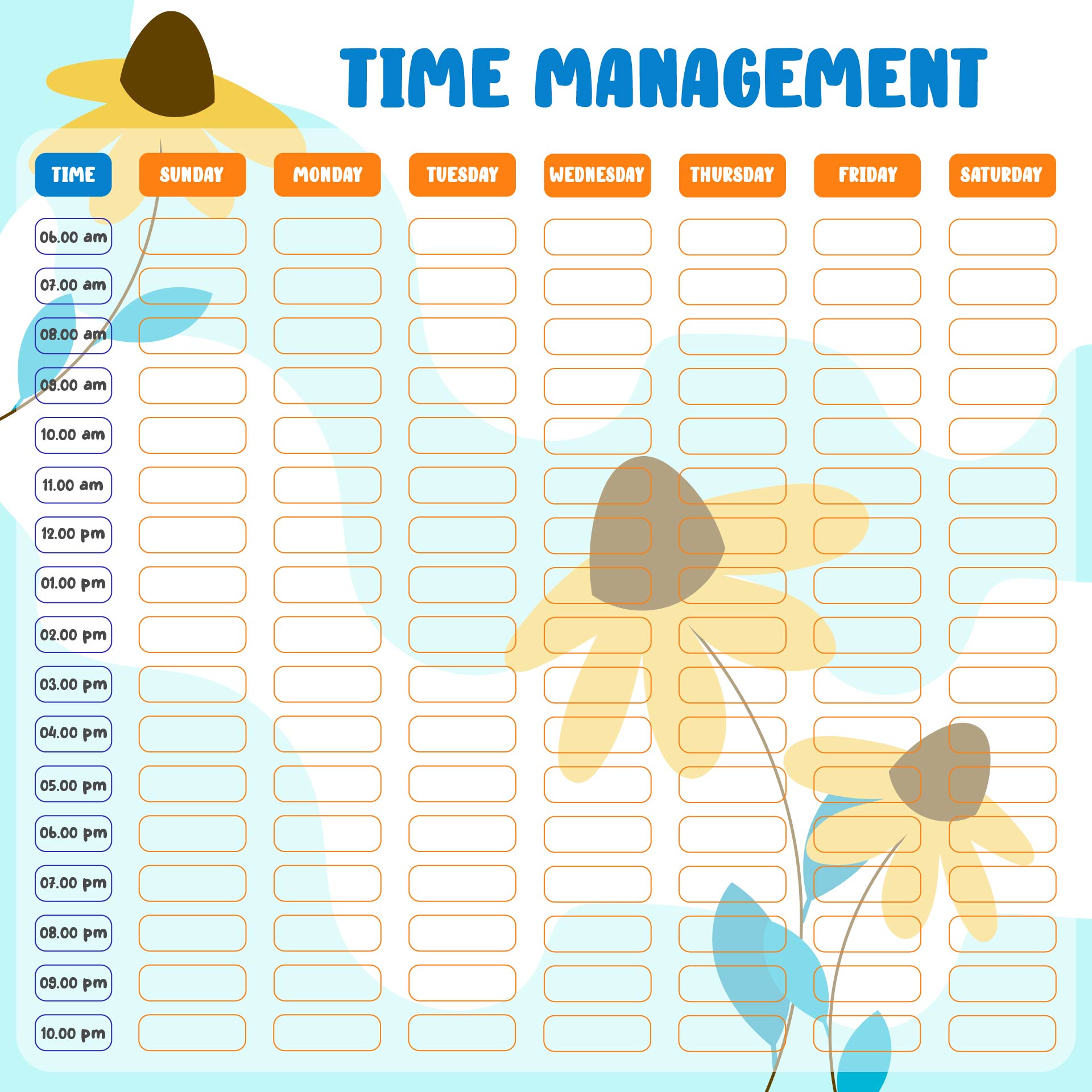 Printable Worksheets For Time Management