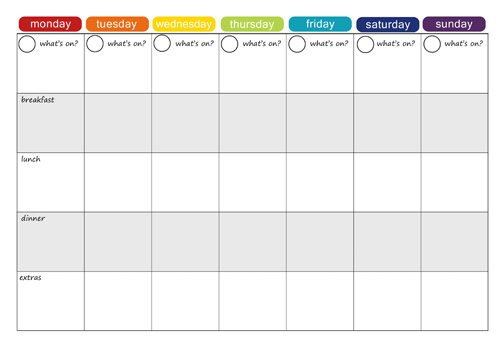 Printable Weekly Menu Planner Template