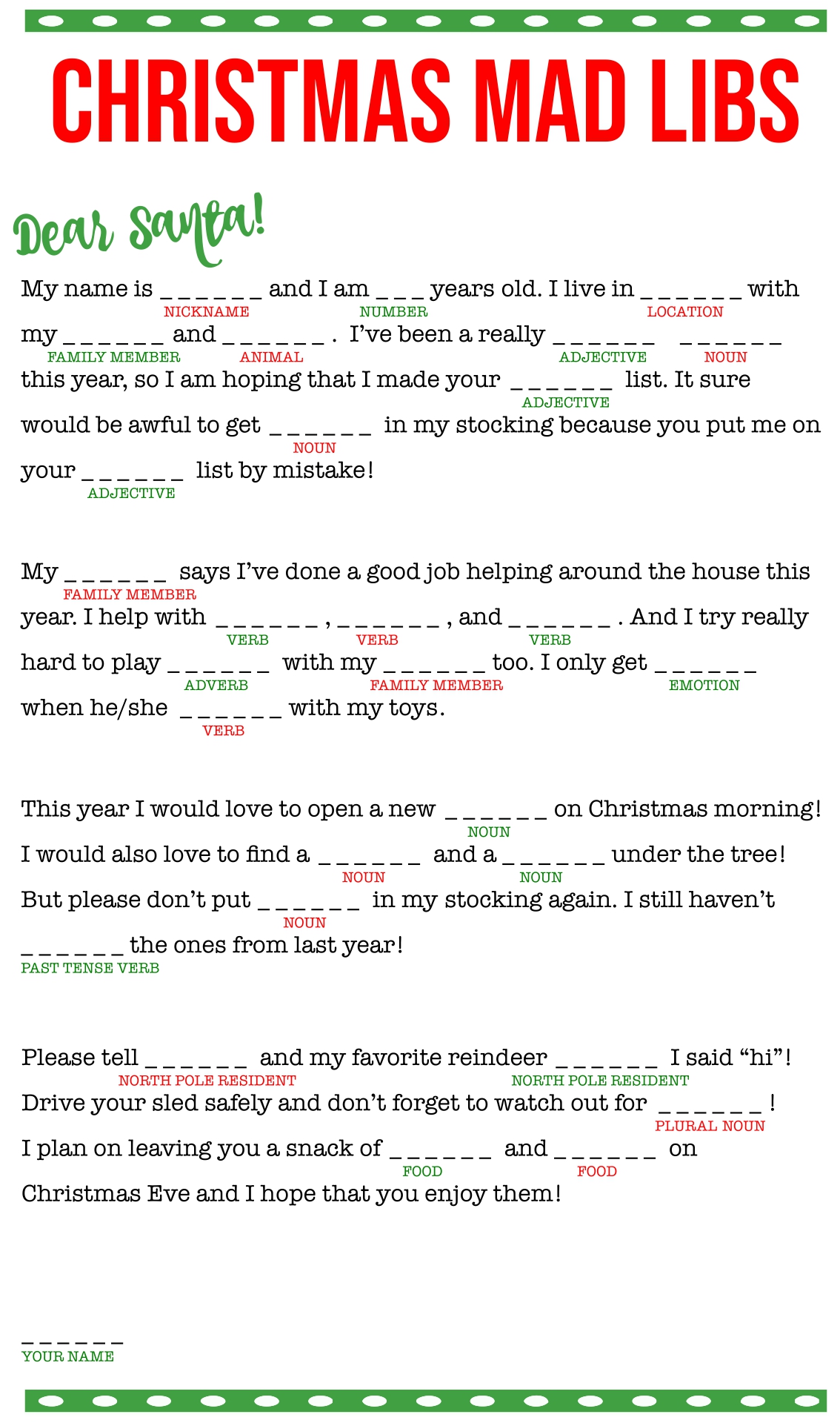 12 Best Printable Christmas Carol Mad Libs Printablee