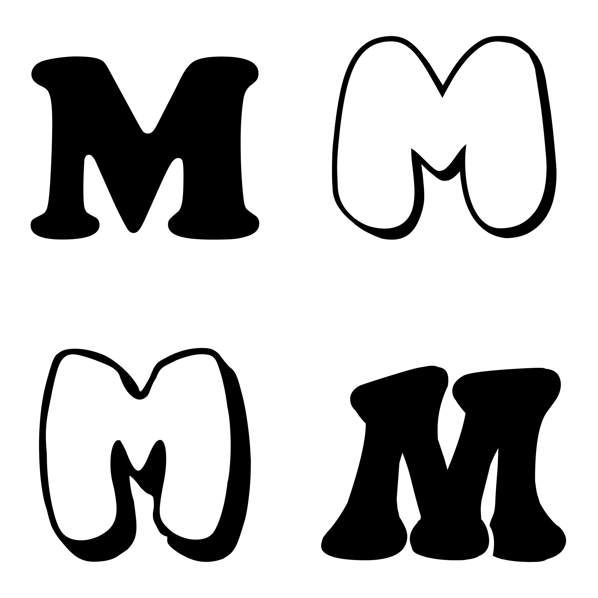 Large Bubble Letters M