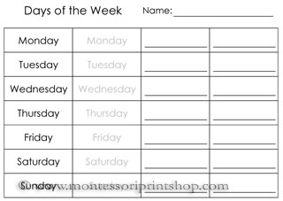 Printable Calendar Worksheets