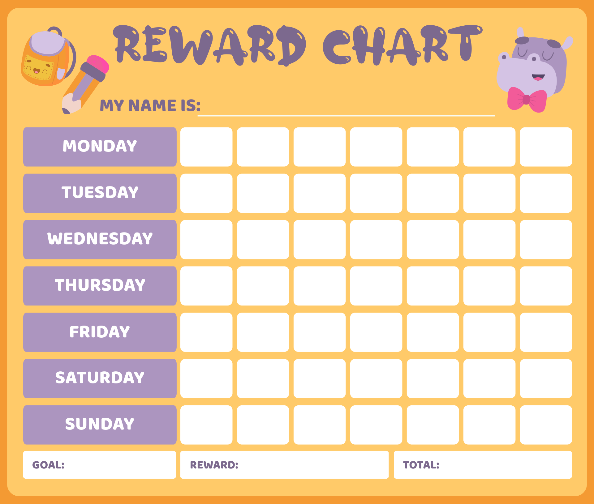 Printable Reward Chart Reward Chart Kids Reward Chart Template Gambaran