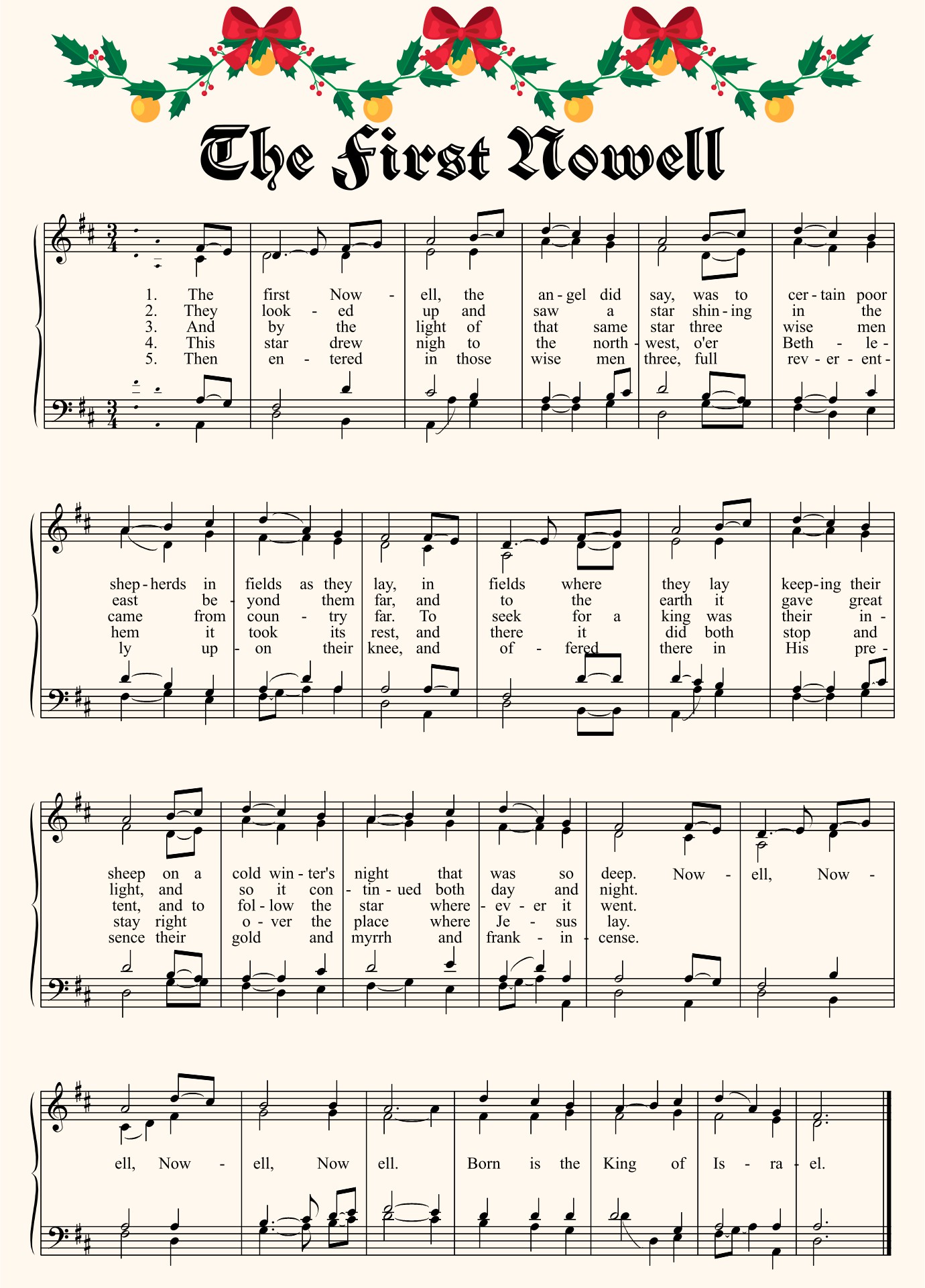 Printable Vintage Christmas Sheet Music