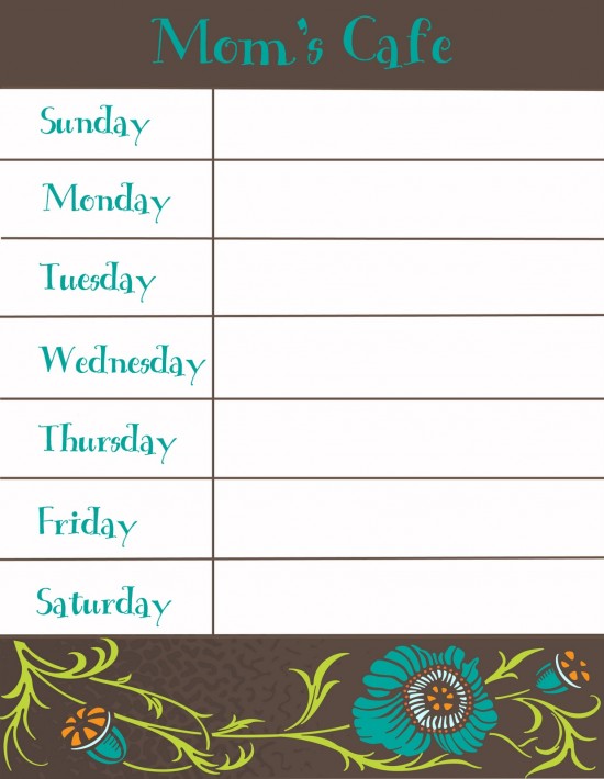 Printable Weekly Dinner Menu Planner Template