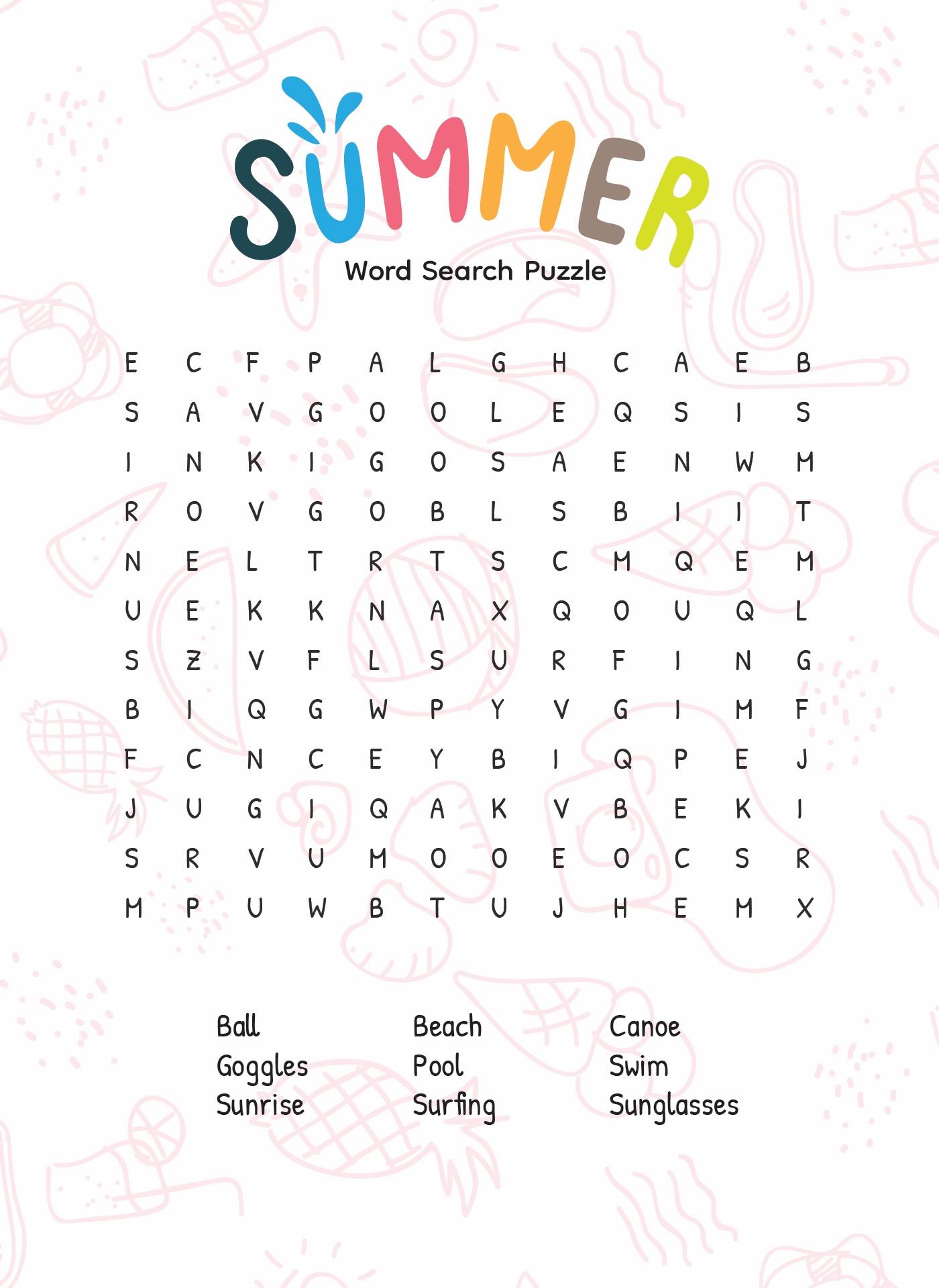 5 Best Printable Summer Word Searches For 2nd Graders PDF For Free At Printablee