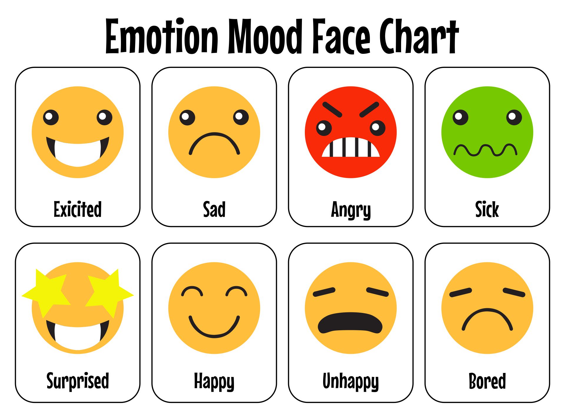 Free Printable Emoji Feelings Chart - Customize and Print
