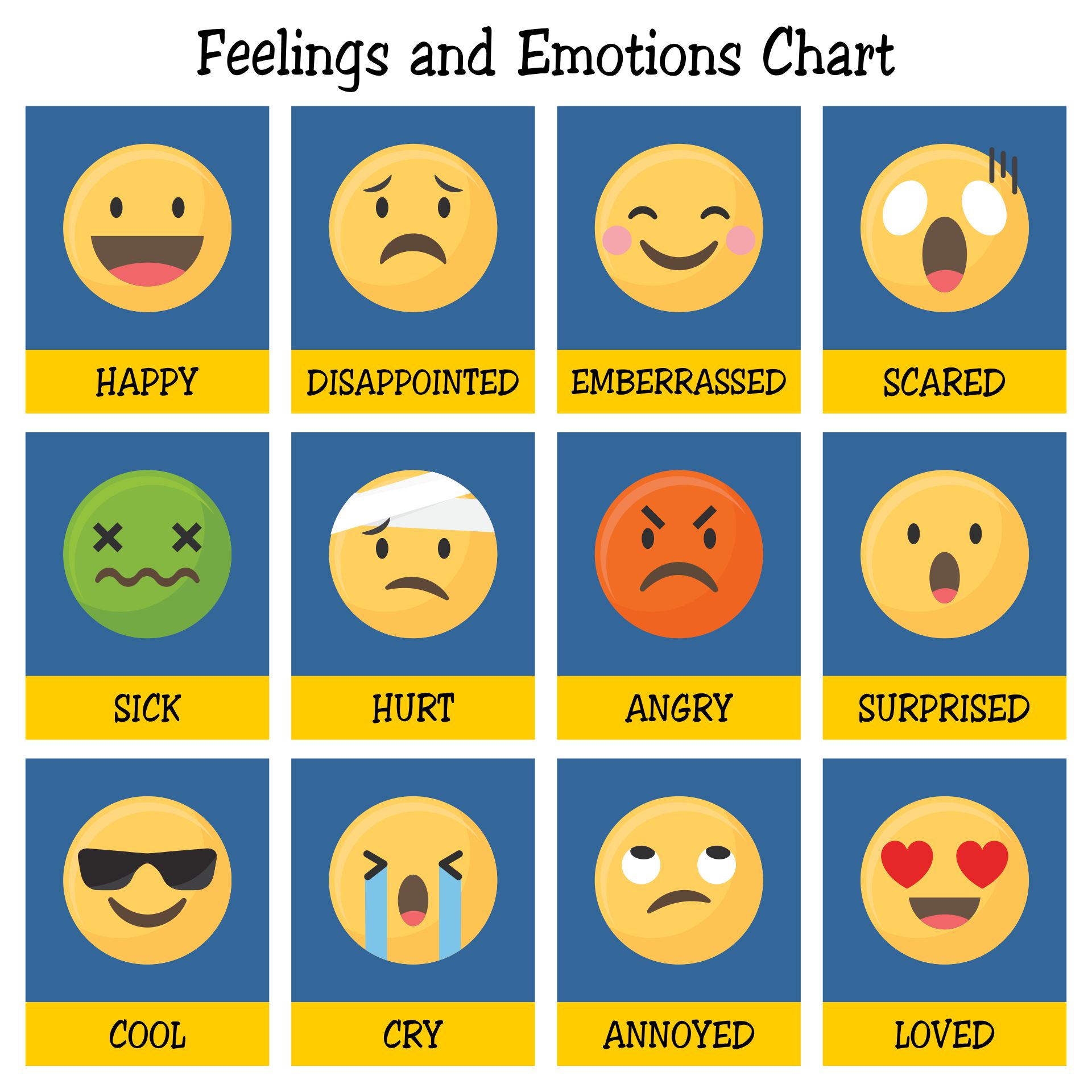 Adults Free Printable Pdf Feelings Chart Deriding Polyphemus
