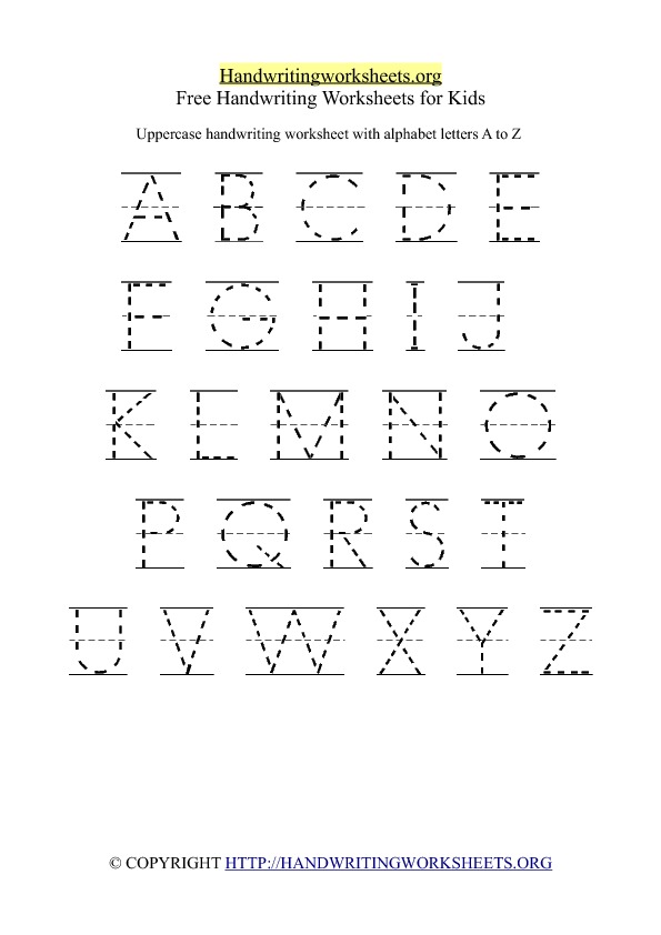 Printable Alphabet Handwriting Worksheets