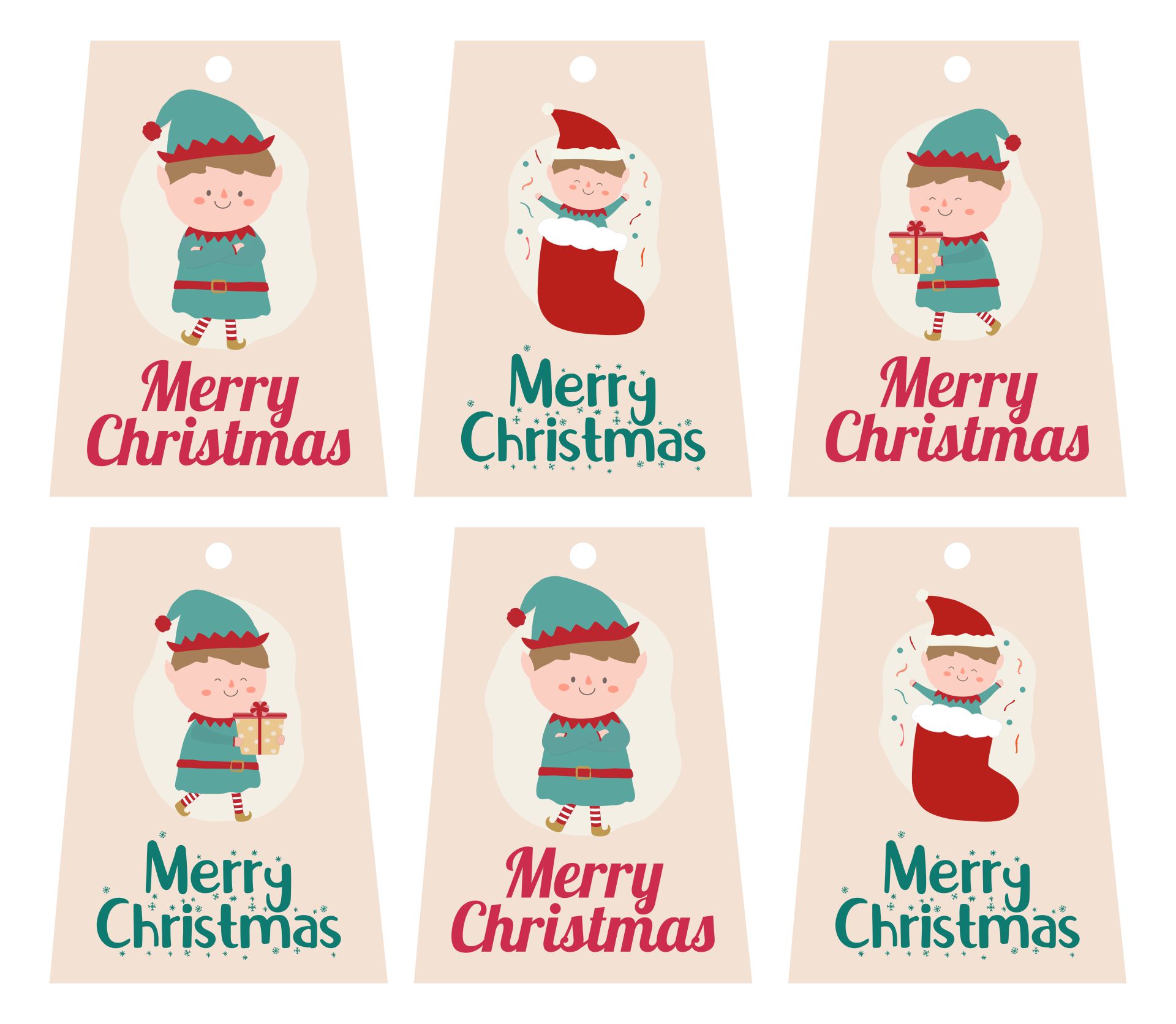 Printable Christmas Gift Tags To Color