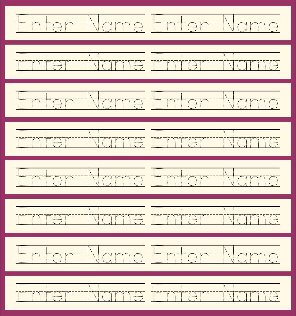 Printable Name Tracing Worksheets Preschool