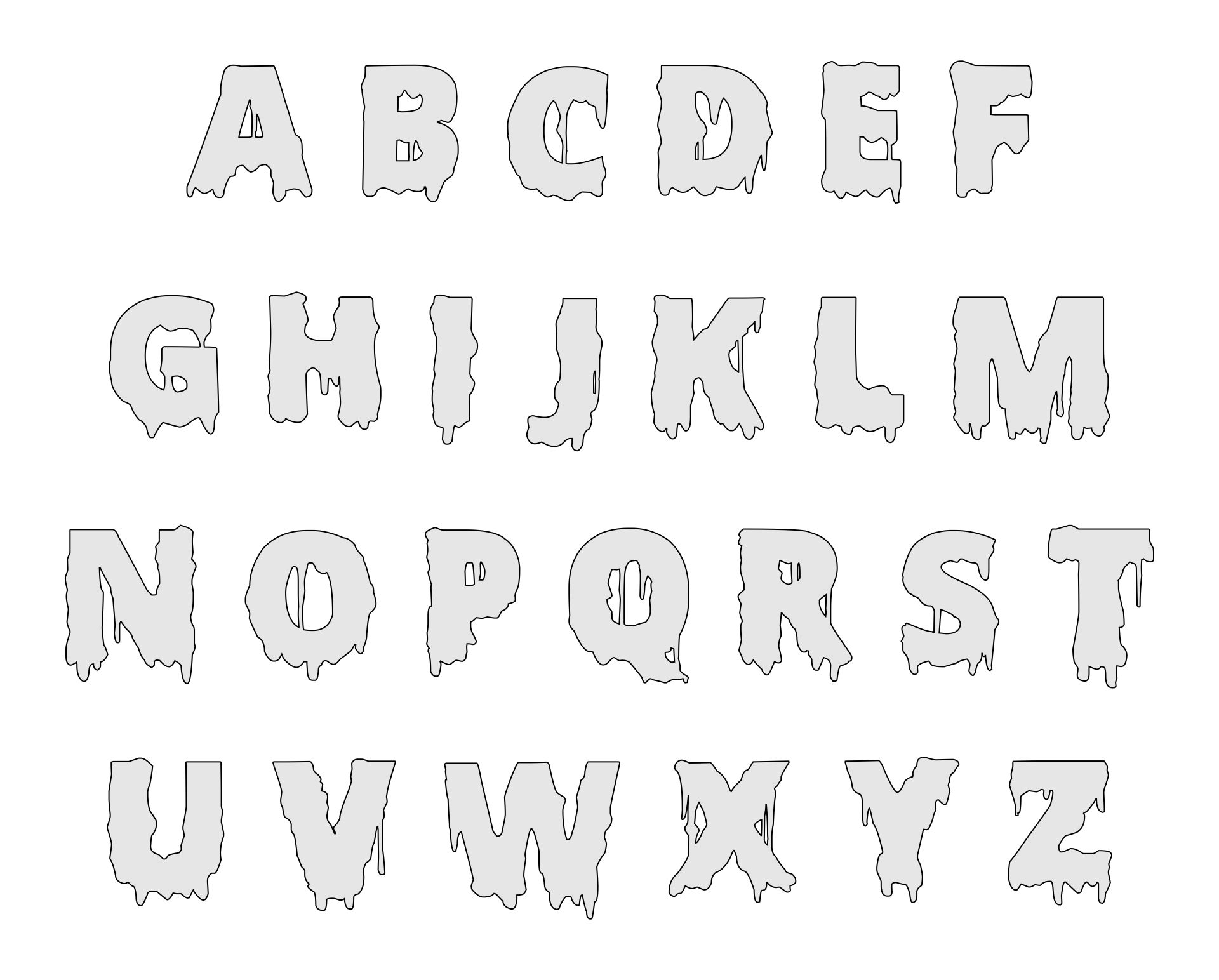 Printable Pumpkin Carving Letter Stencils