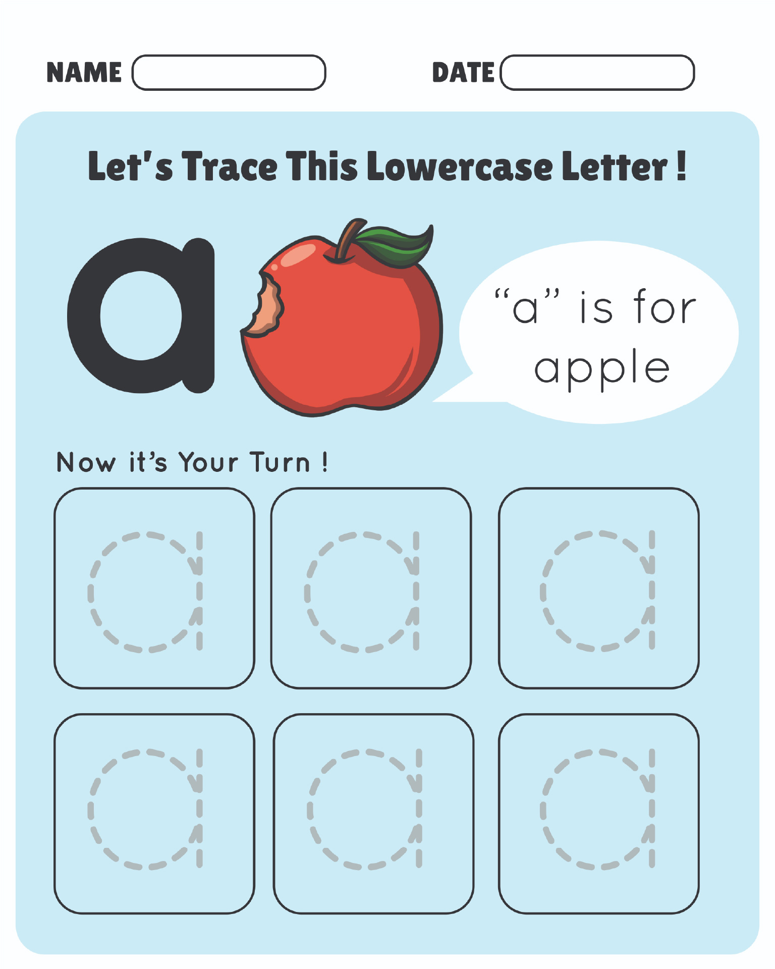 Lowercase Letter Tracing Worksheet