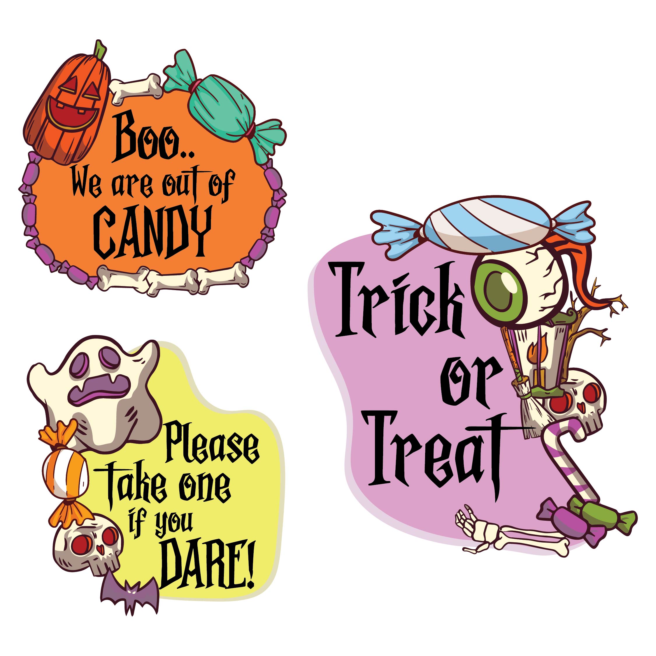 Printable Halloween Candy Signs