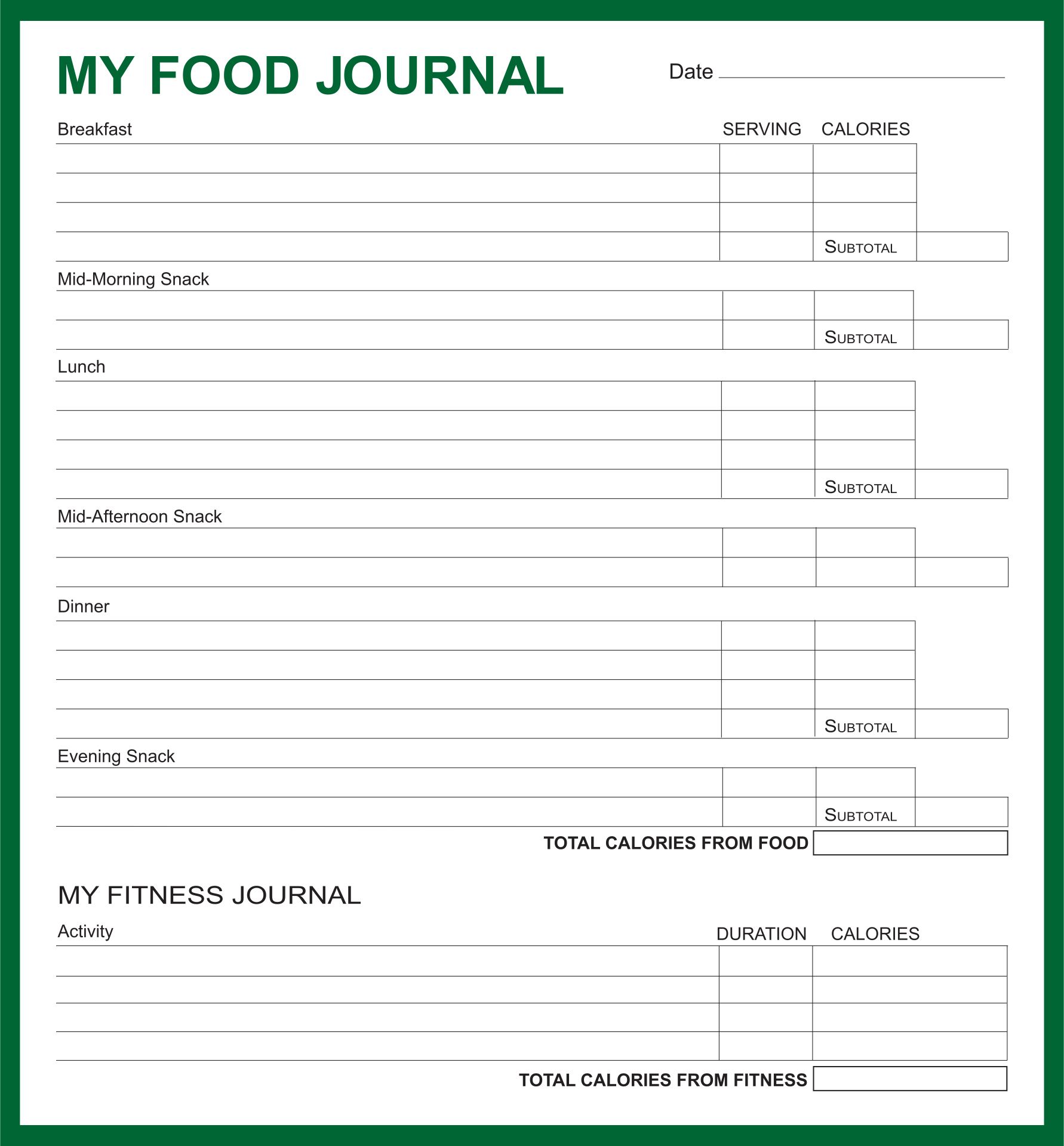 7 Best Free Weight Watchers Food Journal Printable Printablee
