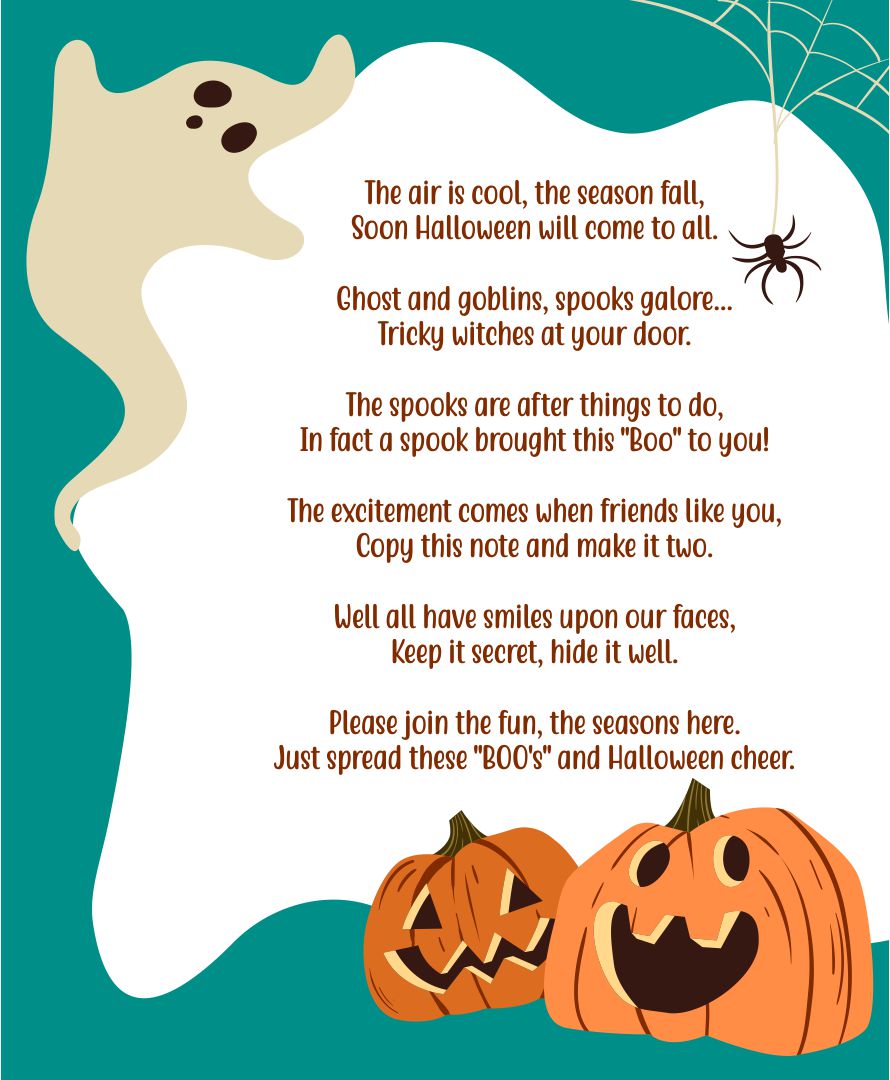 Pdf Halloween Boo Poem Printable