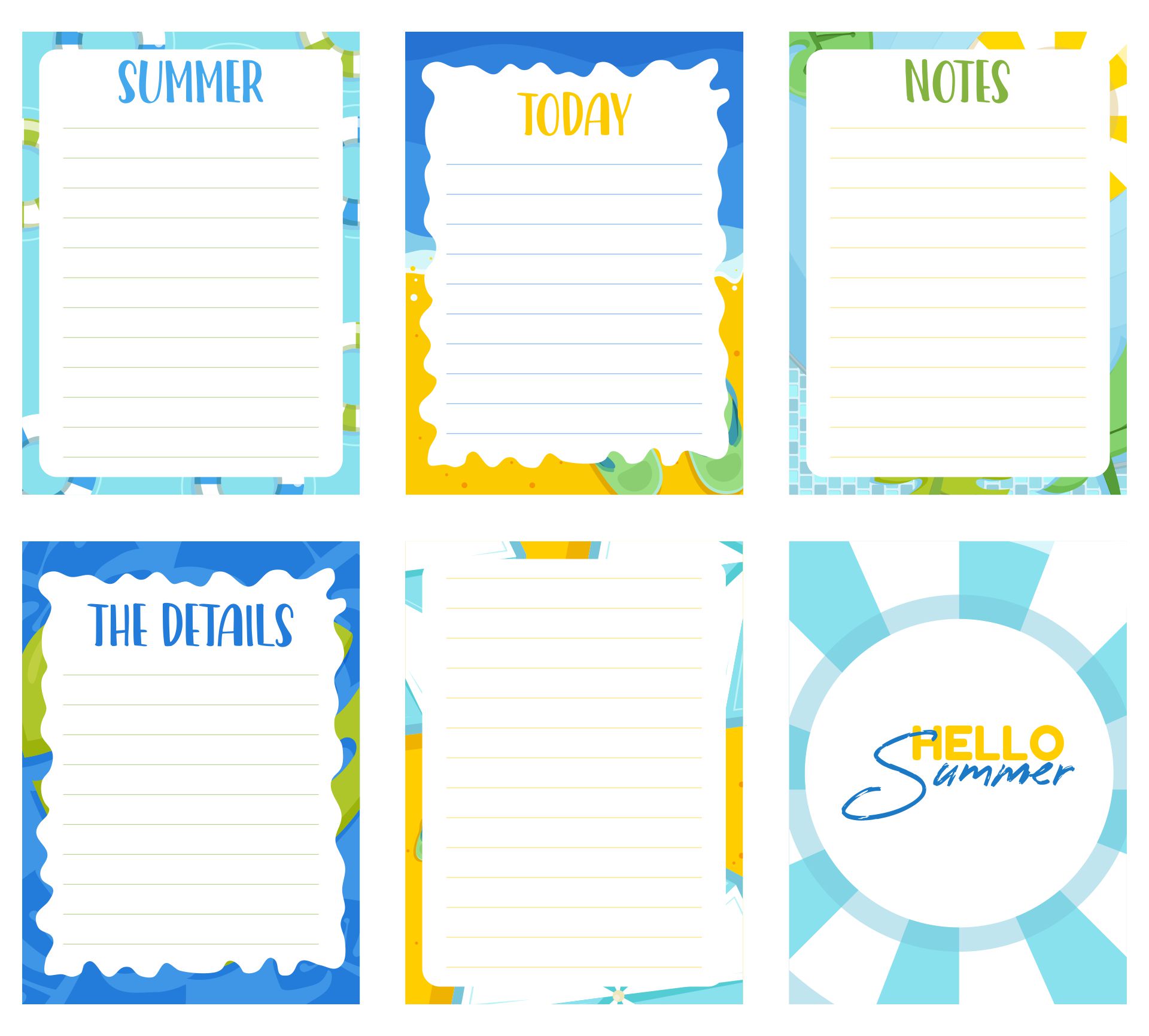 Summer Project Life Printable Cards