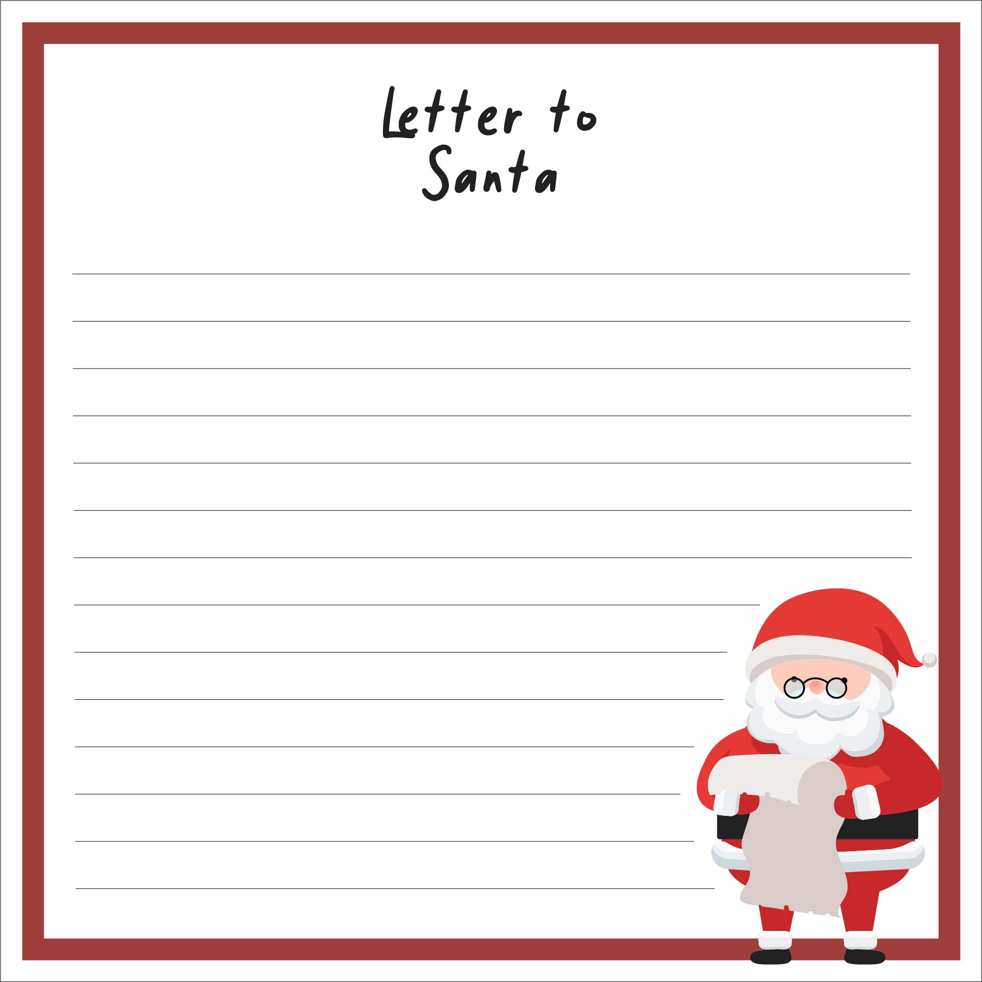 Printable Christmas Letter Template