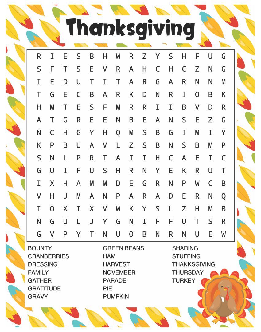 10 Best Printable Thanksgiving Word Search Puzzles PDF for Free at ...