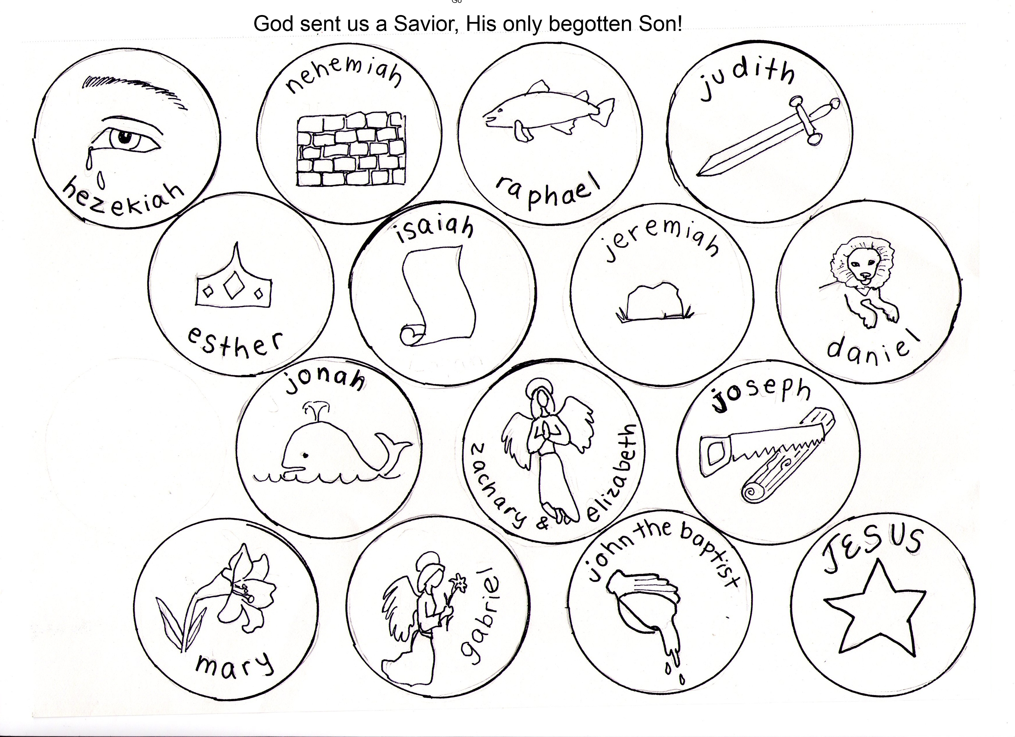 Jesse Tree Symbols Coloring Pages Sketch Coloring Page