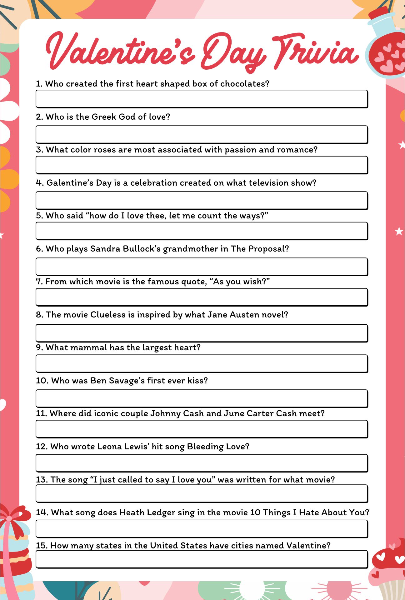 7 Best Valentine s Day Trivia Printable Printablee