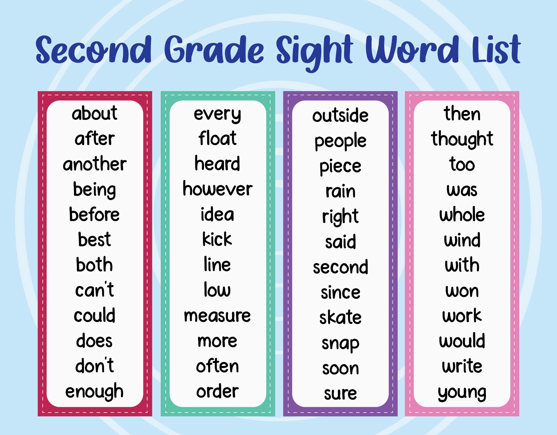 1st grade dolch sight words pdf