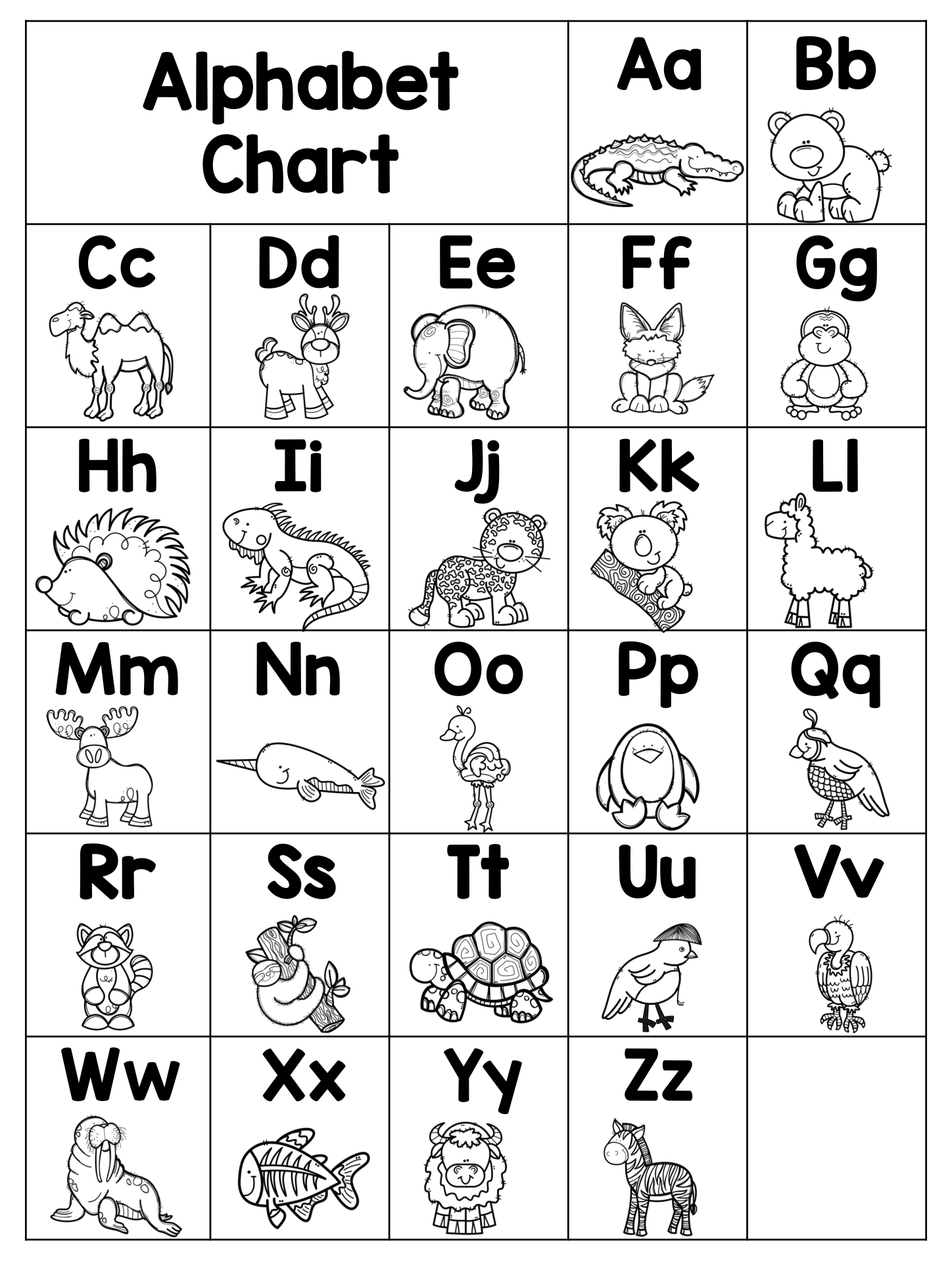7 Best Images of Printable Letter Chart - Free Printable Alphabet Chart ...